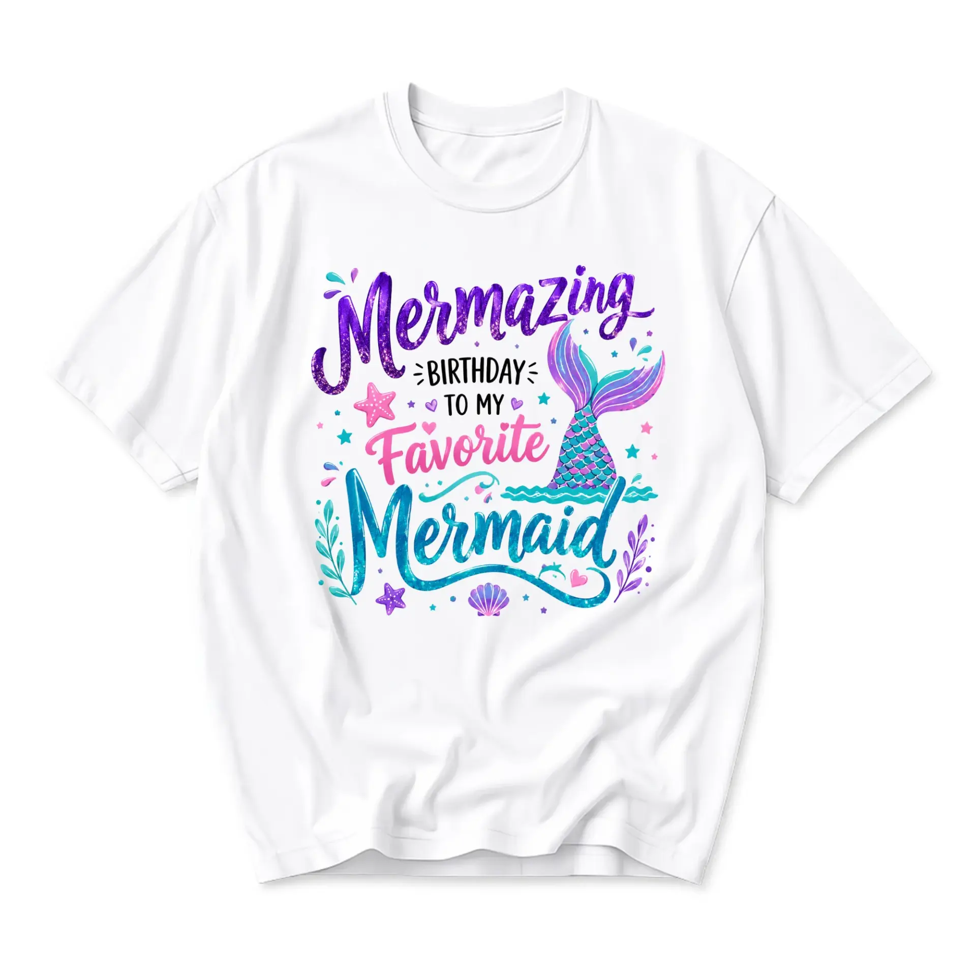 Funny Shirt Mermazing Birthday to My Favorite Mermaid Graphic Tee Unique
