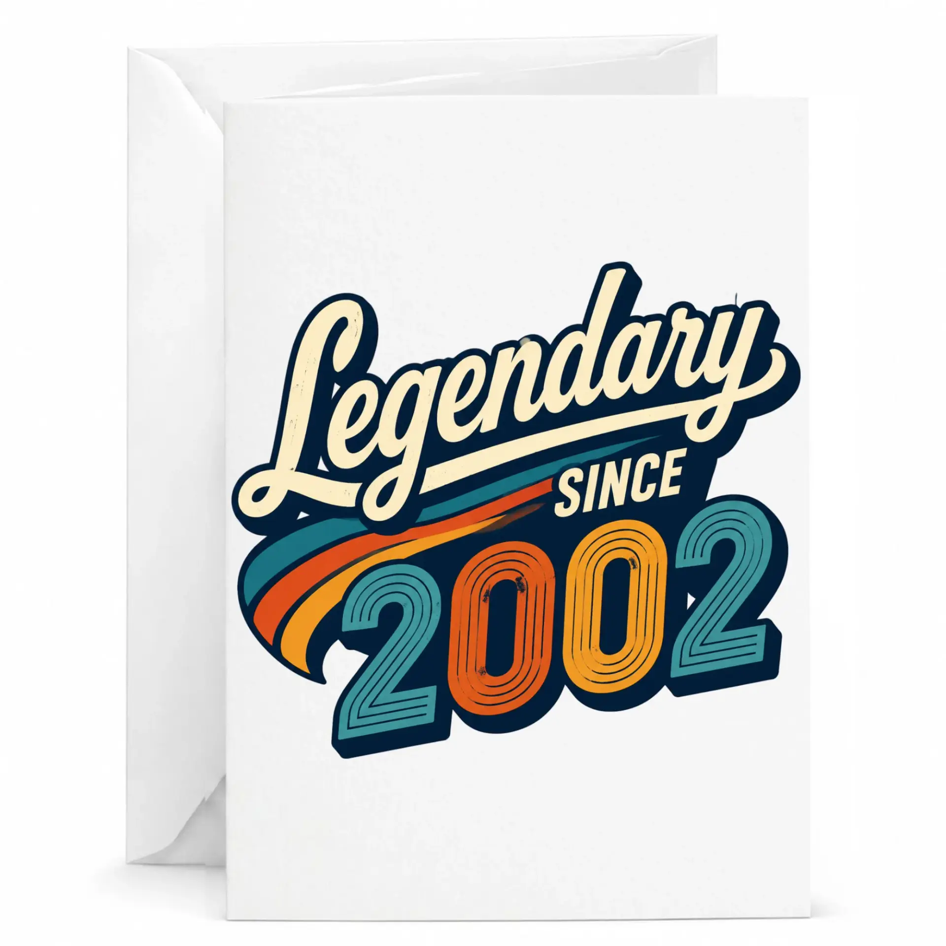 Birthday Card Legendary Since 2002 Retro Vintage Style Greeting Card for Milestone Celebrations and Birthdays
