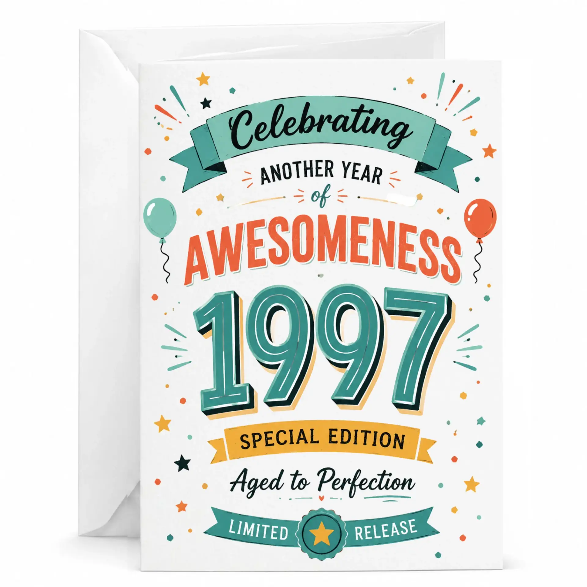 Birthday Card Celebrating Another Year of Awesomeness 1997 Aged to Perfection Special Edition Greeting Card for Milestone