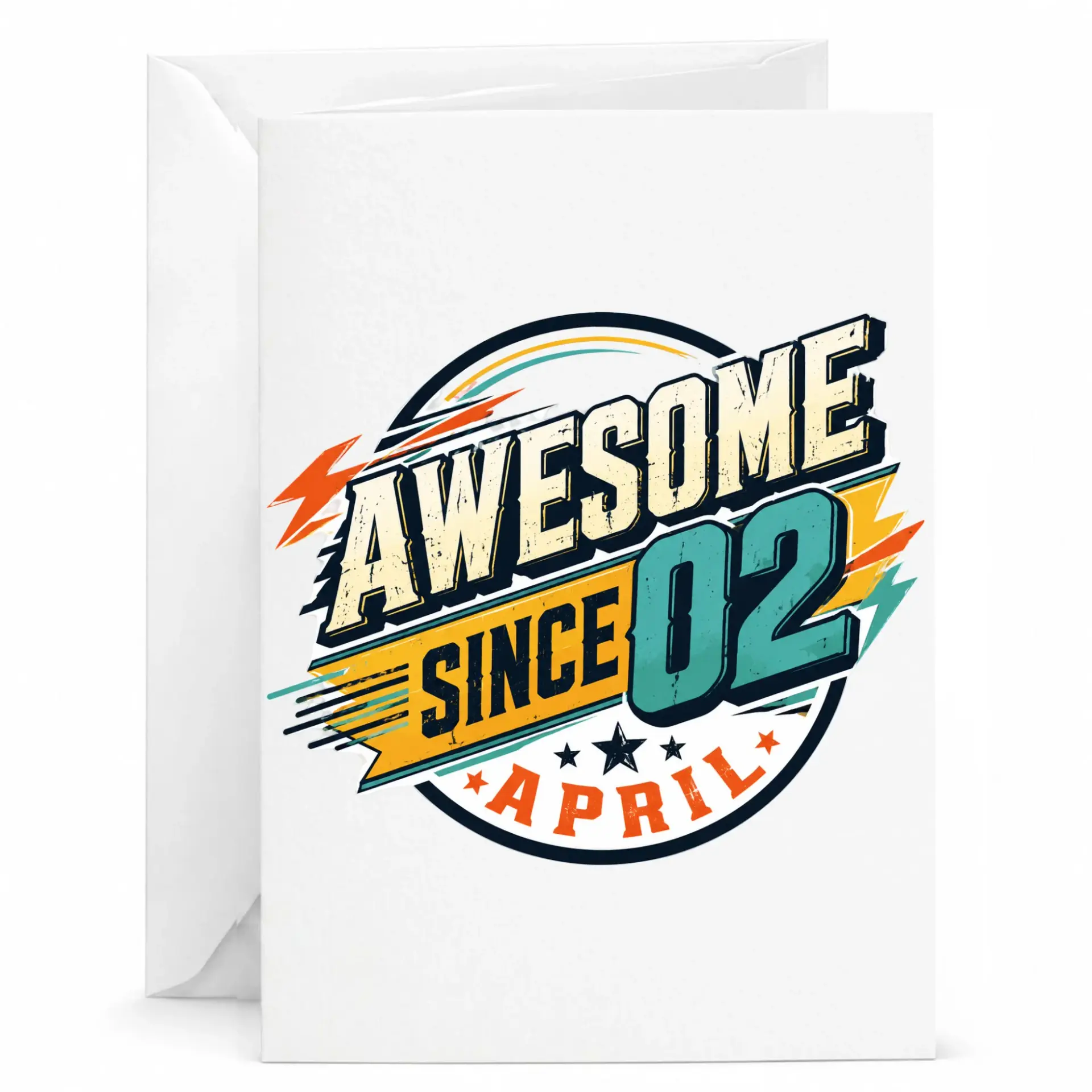 Birthday Greeting Card Awesome Since April 2002 Vintage Style Milestone Celebration Stationery for Special Occasions