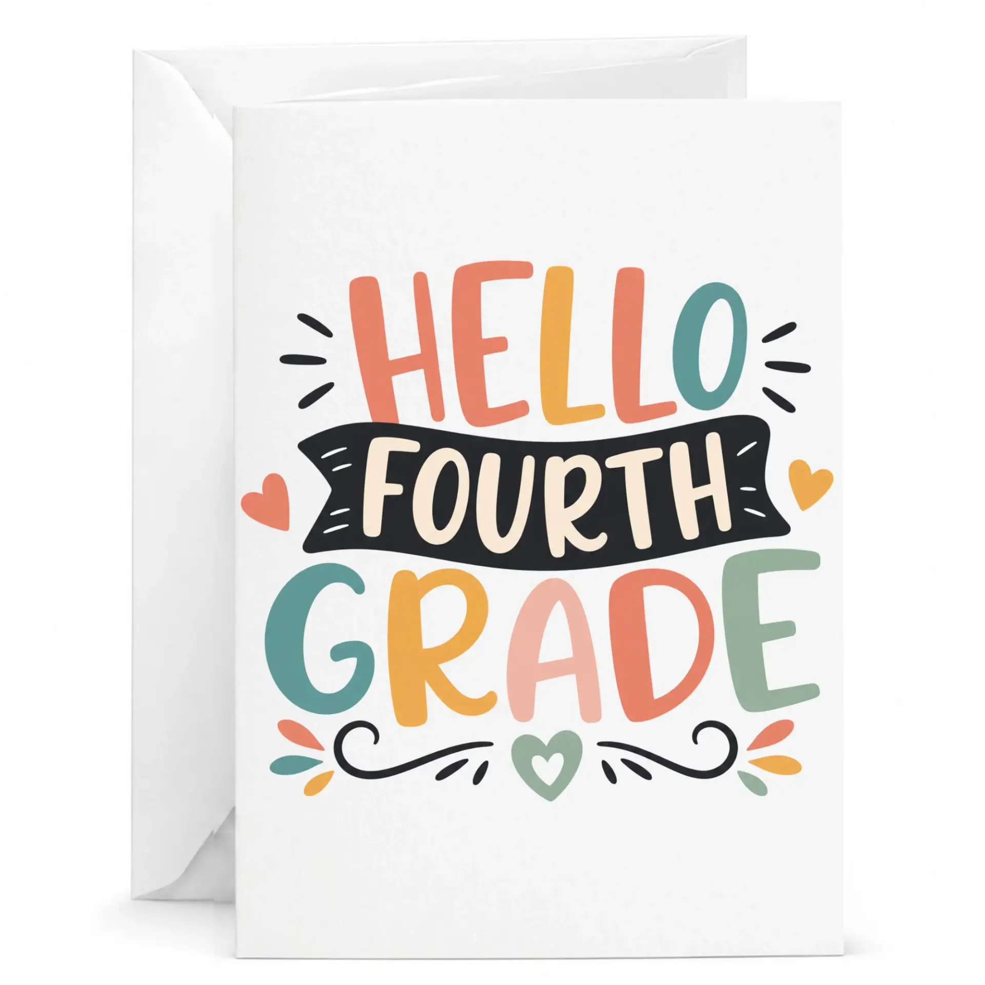 Personalized Greeting Card Hello Fourth Educational Theme Note