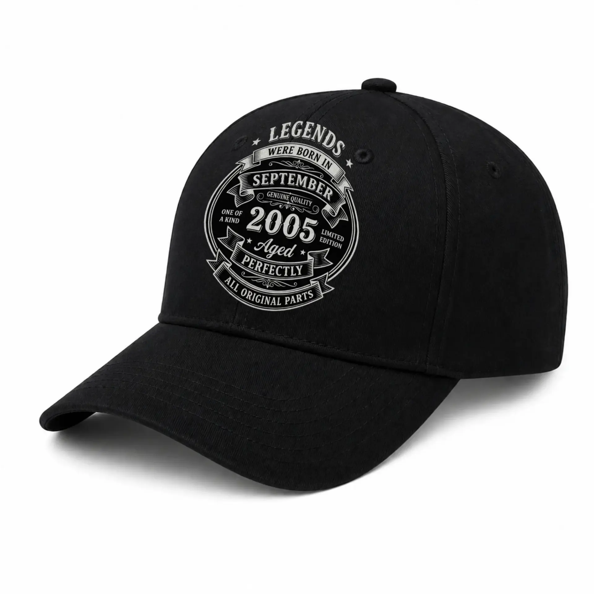 Risk: the Provided Image Is a Hat, Not a Sticker, and the Design Text Contains Potential Ip/trademarked Phrasing Common in Birth Year Merchandise.