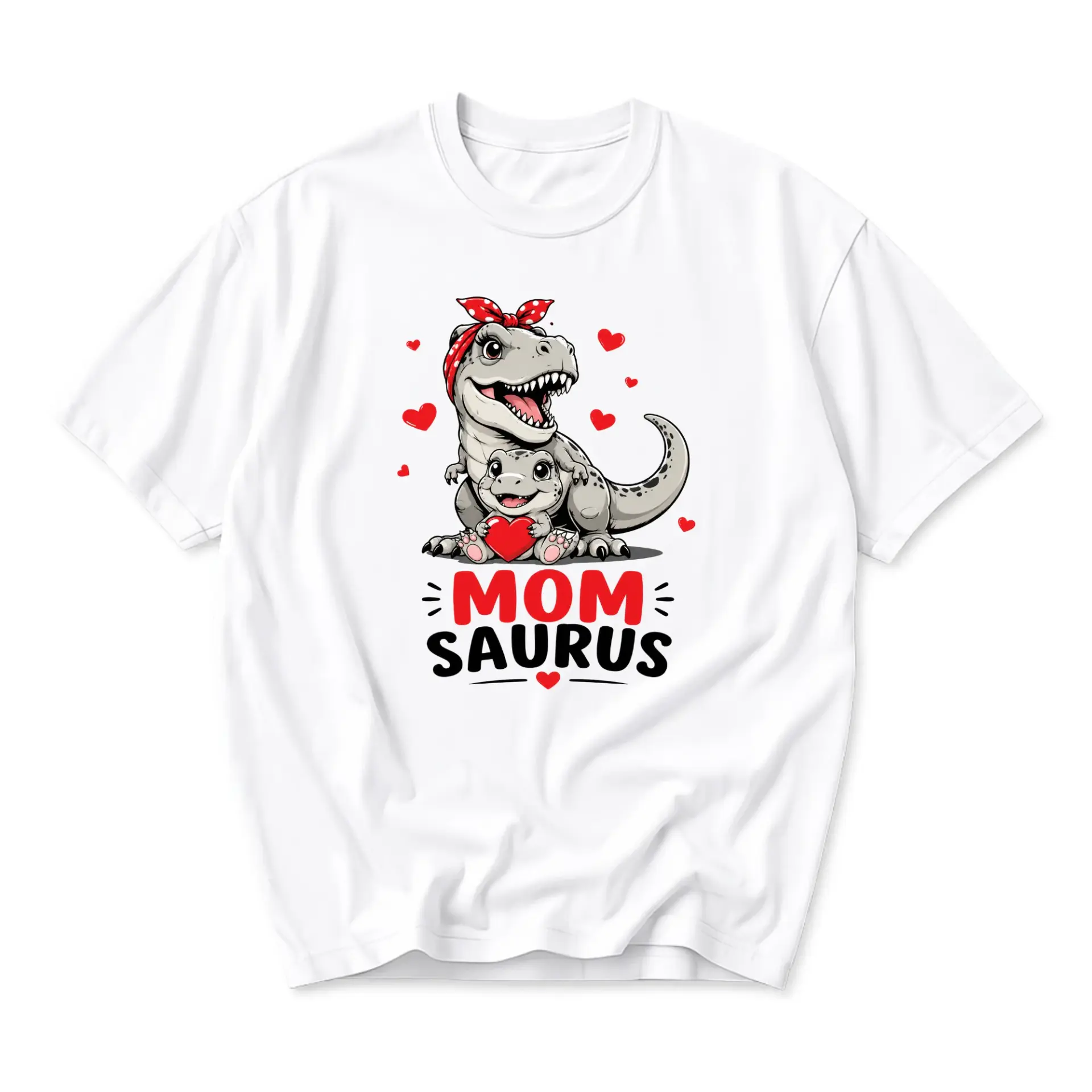 Graphic Tee Unisex Crew Neck T-Shirt Mom Saurus Dinosaur Illustration