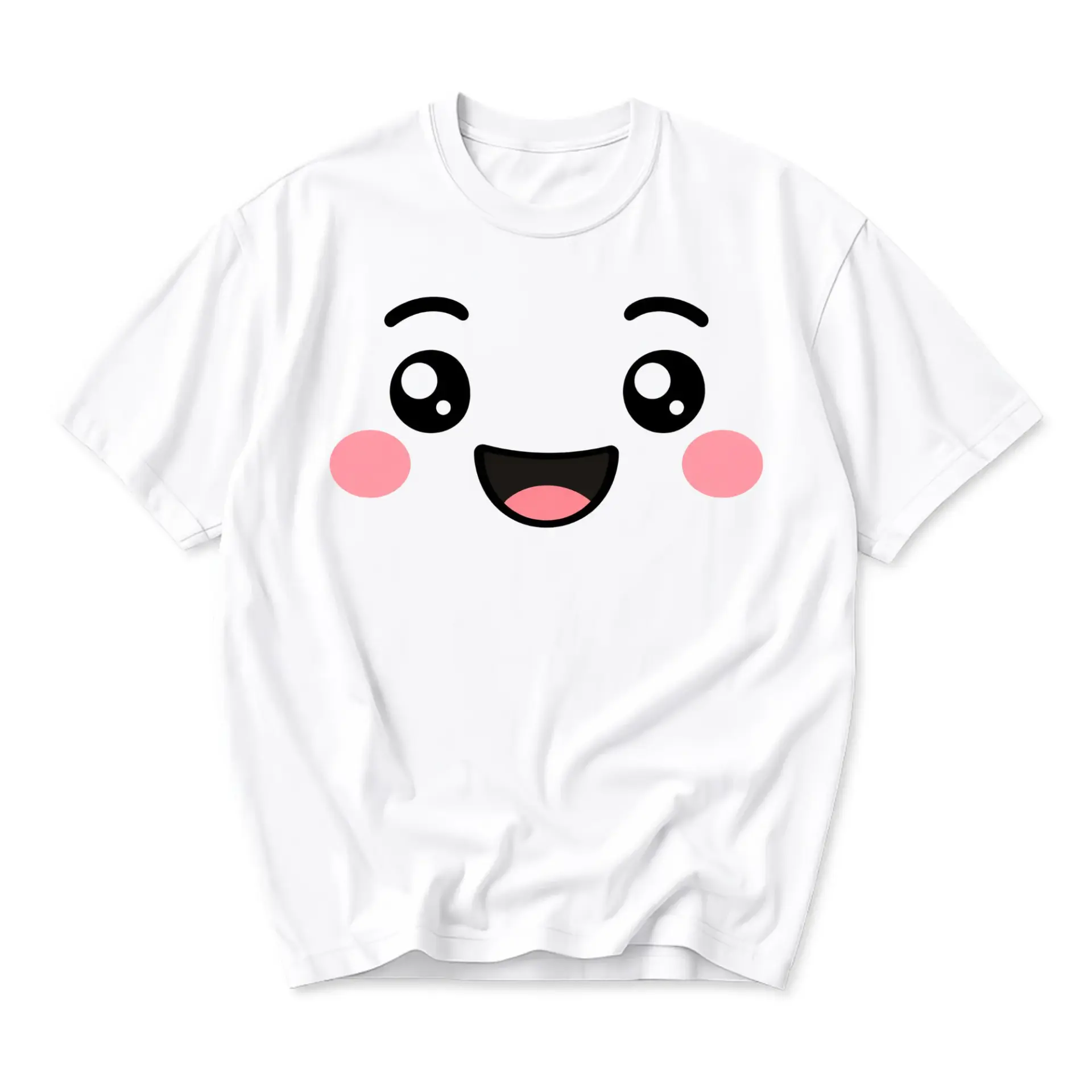 Funny Shirt Unisex Graphic Printed T-Shirt Featuring a Happy Smiling Face Design on Soft Breathable Cotton Fabric