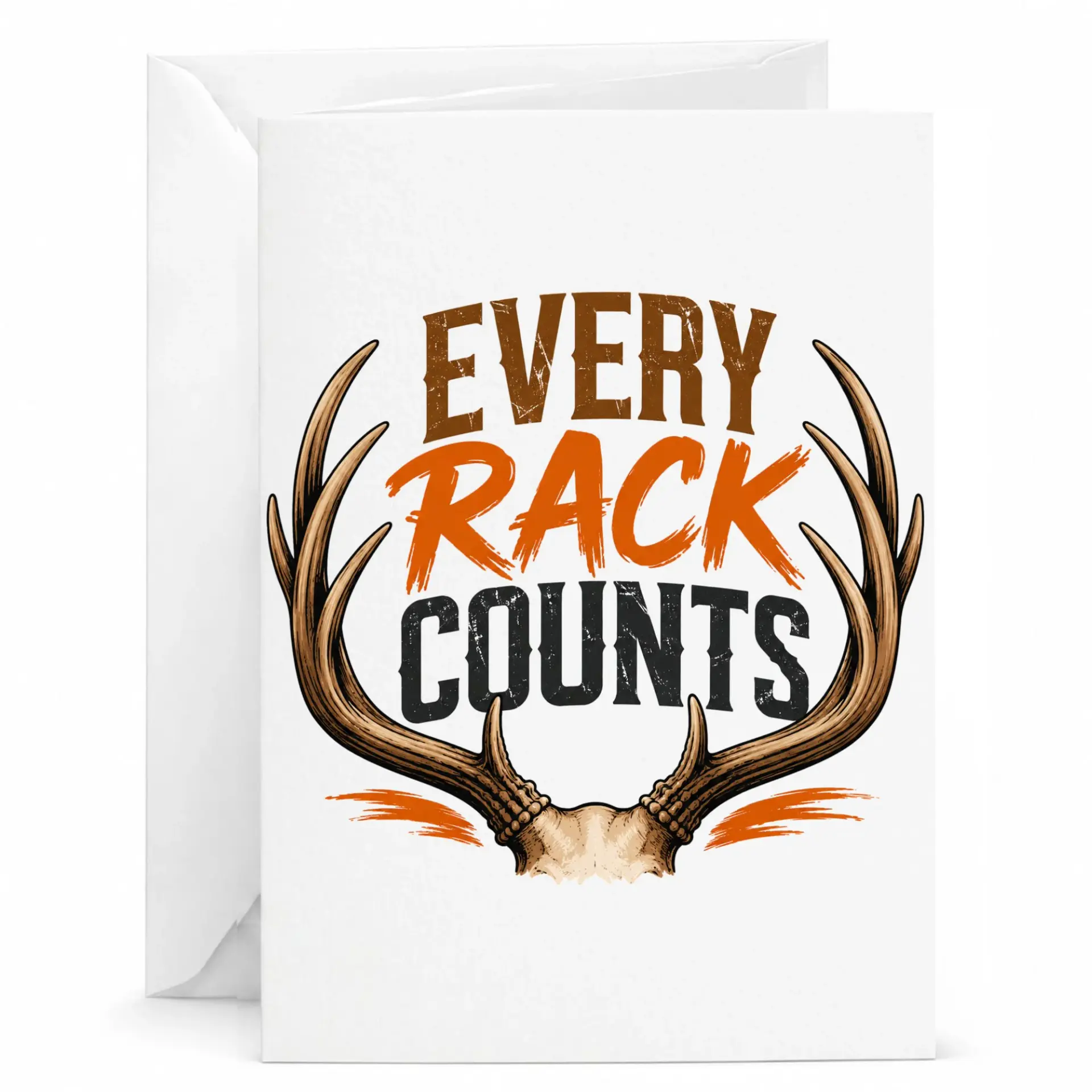 Funny Greeting Card Every Counts Deer Nature Design for Outdoors Enthusiasts Men and Women