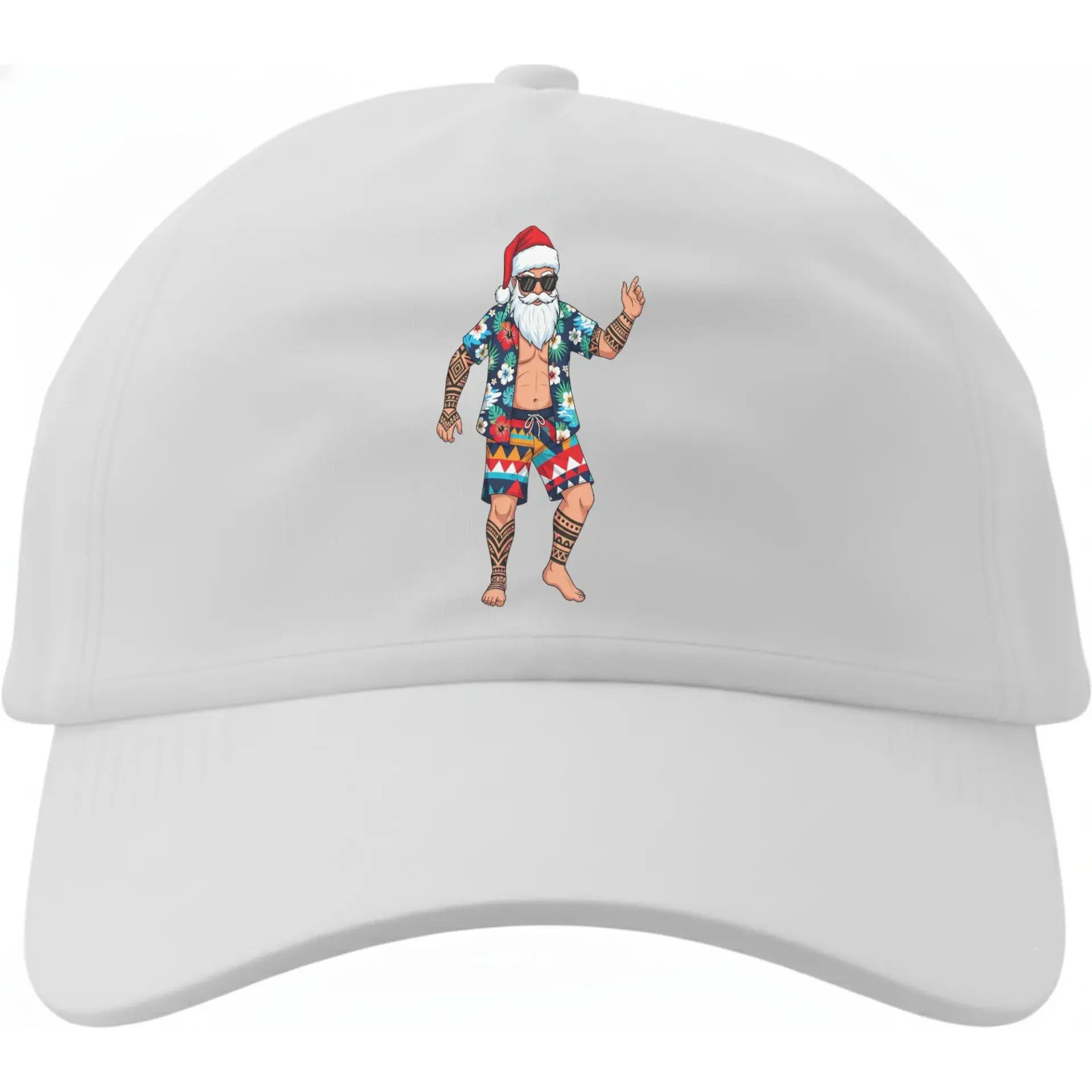Dad Hat Tropical Santa Claus Graphic Baseball Cap for Men and Women Adjustable Breathable Cotton Sun Protection Accessory