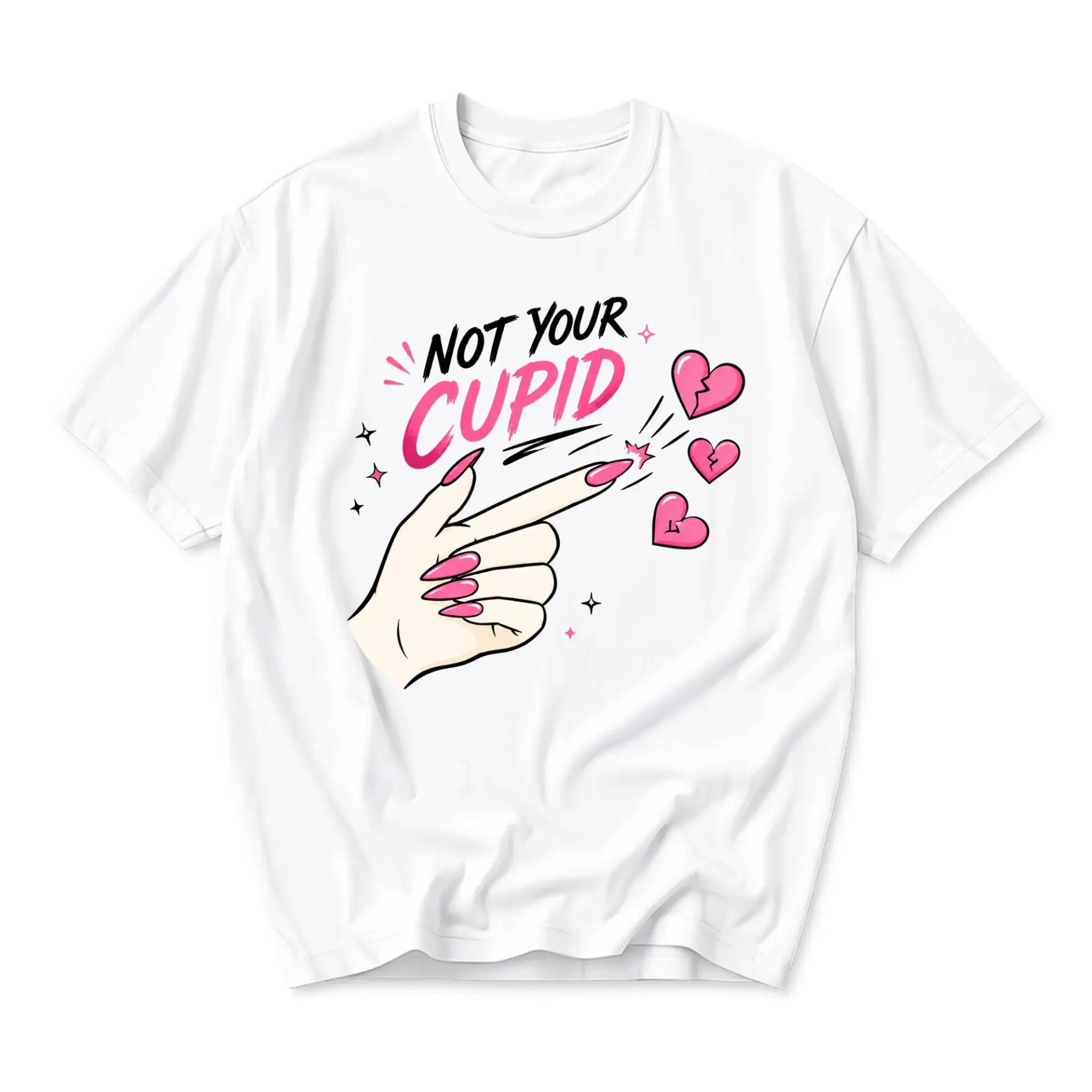 Funny Shirt Not Your Cupid Graphic Tee Casual Unisex Crew Neck Aesthetic Apparel for Self Expression and Everyday Style
