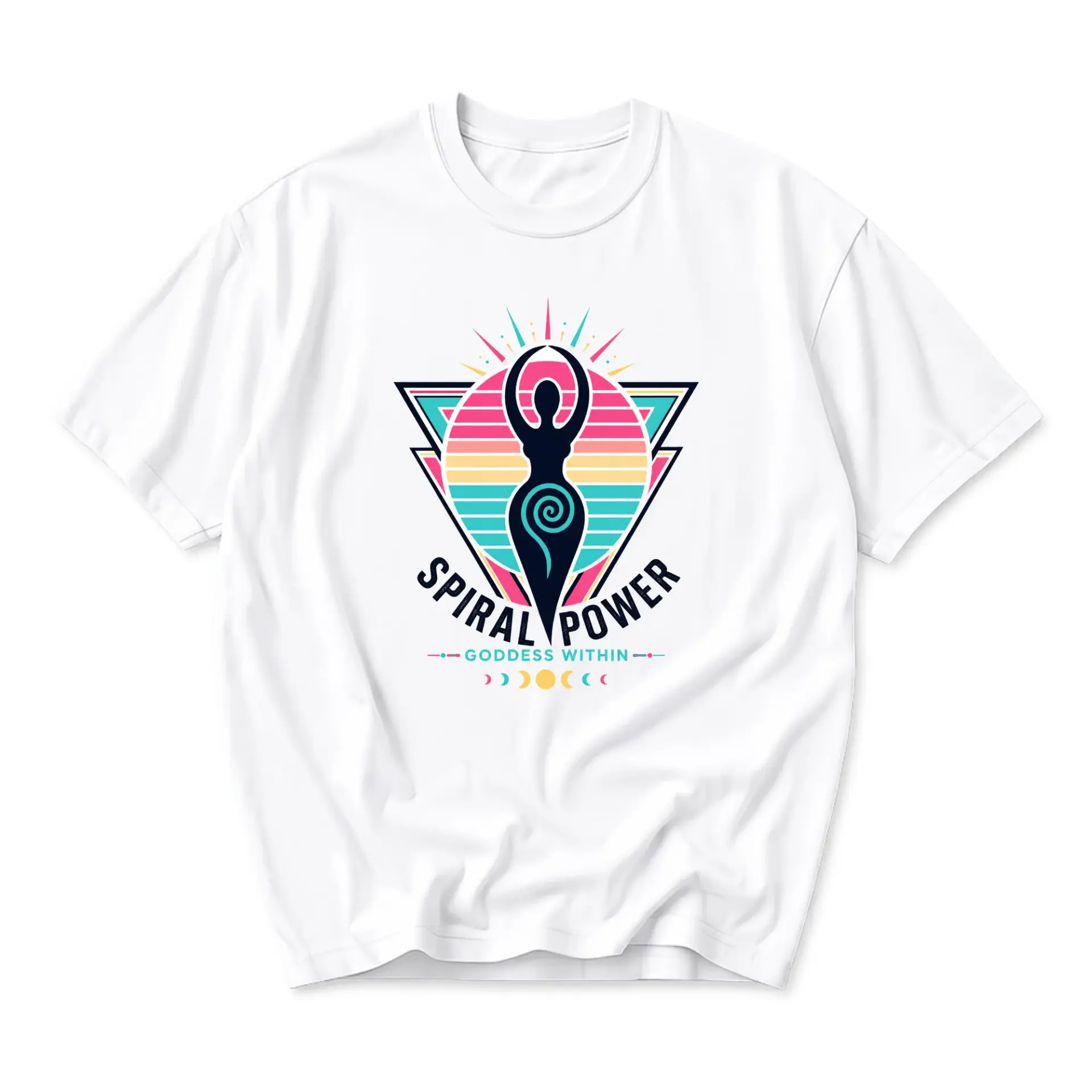 Graphic Tee Spiral Power Goddess Within Artistic Print Unisex Casual Crew Neck Comfortable Cotton Blend T-Shirt