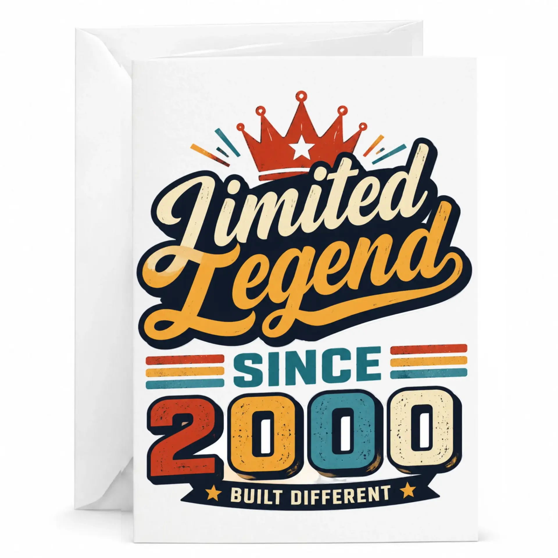 Greeting Card Limited Legend Since 2000 Vintage Retro Style Birthday Milestone Celebration Stationary Note Card