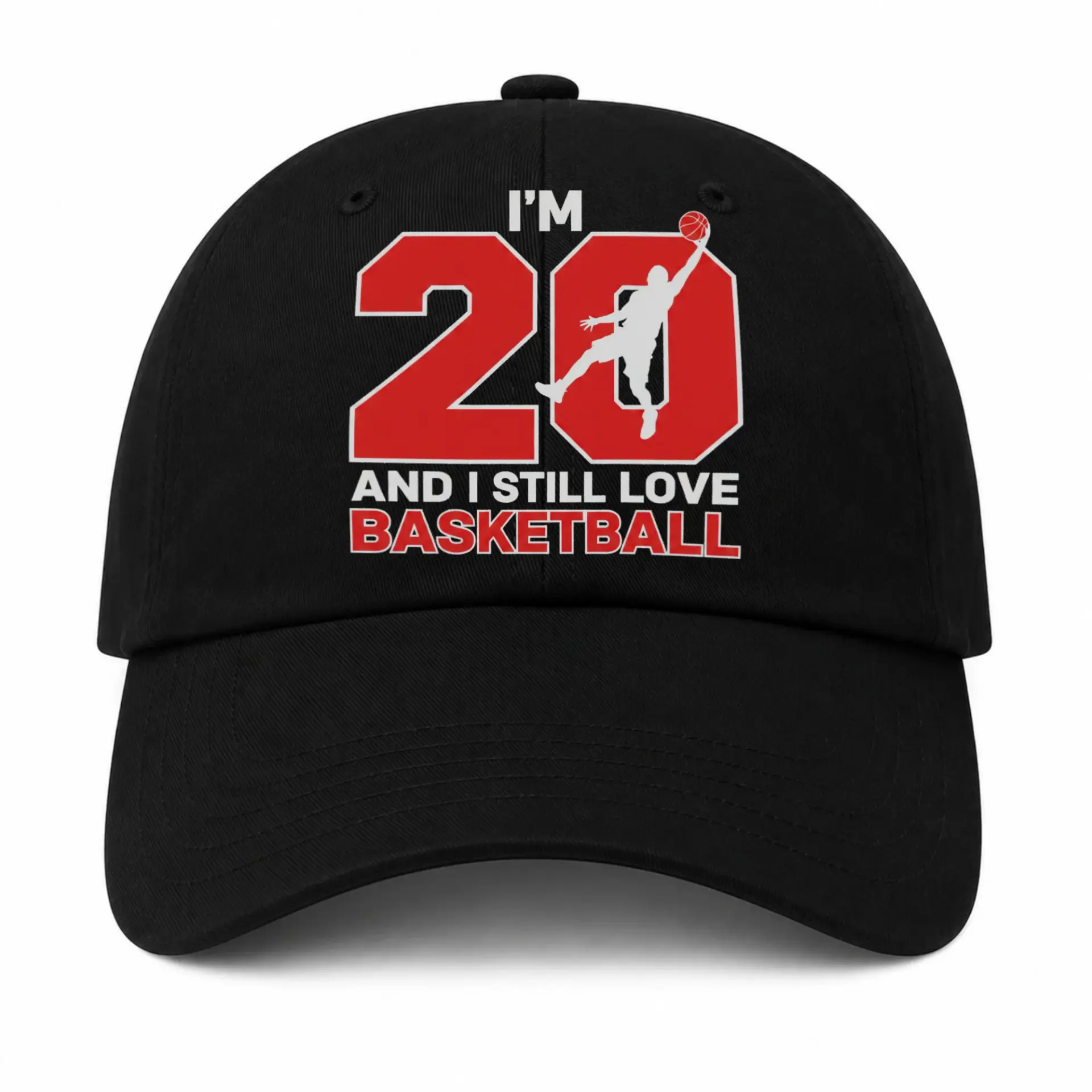 Baseball Cap with Basketball Design Sporty Cotton Hat for Daily Wear