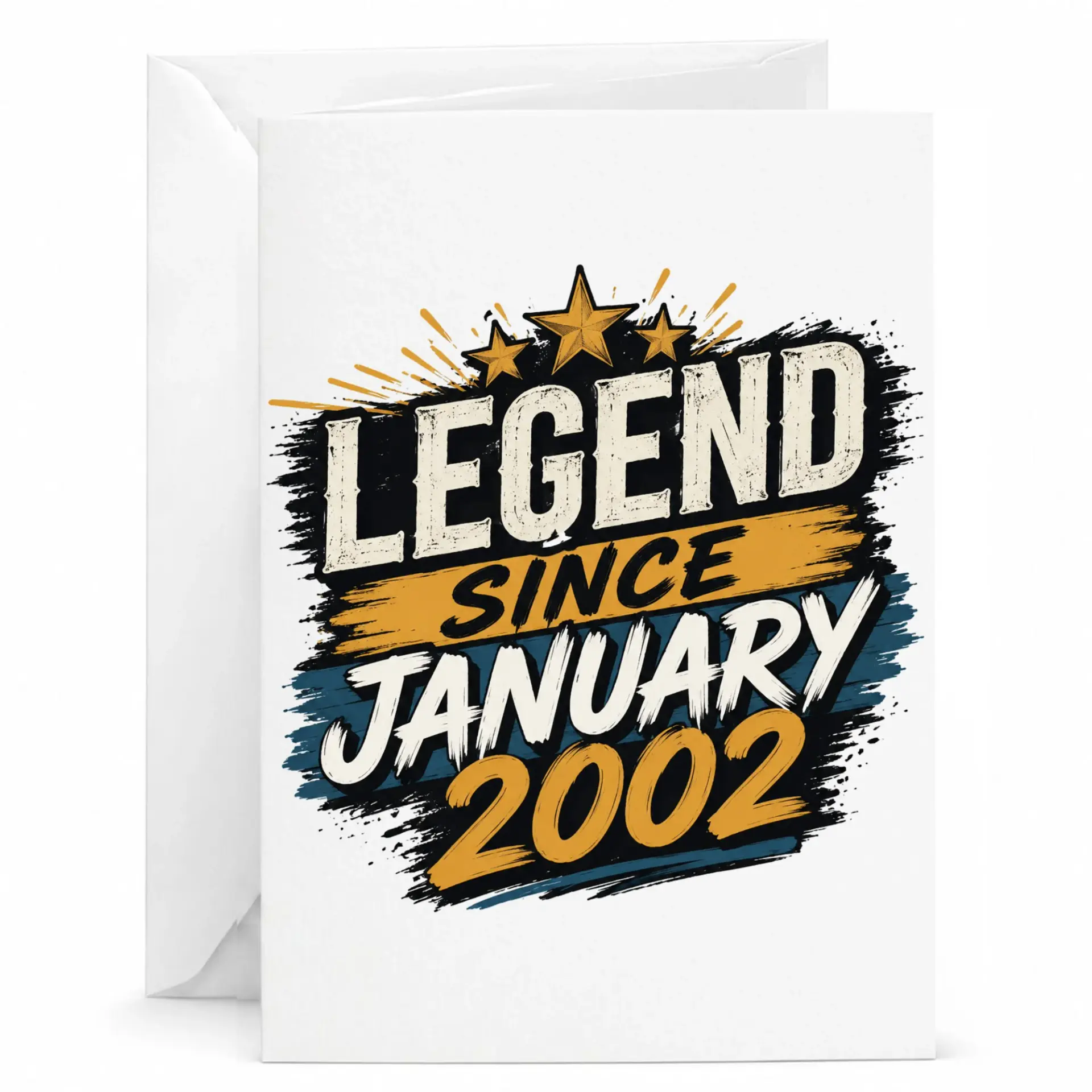 Birthday Card Legend Since January 2002 Retro Vintage Style Greeting Card for Special Milestone Celebrations