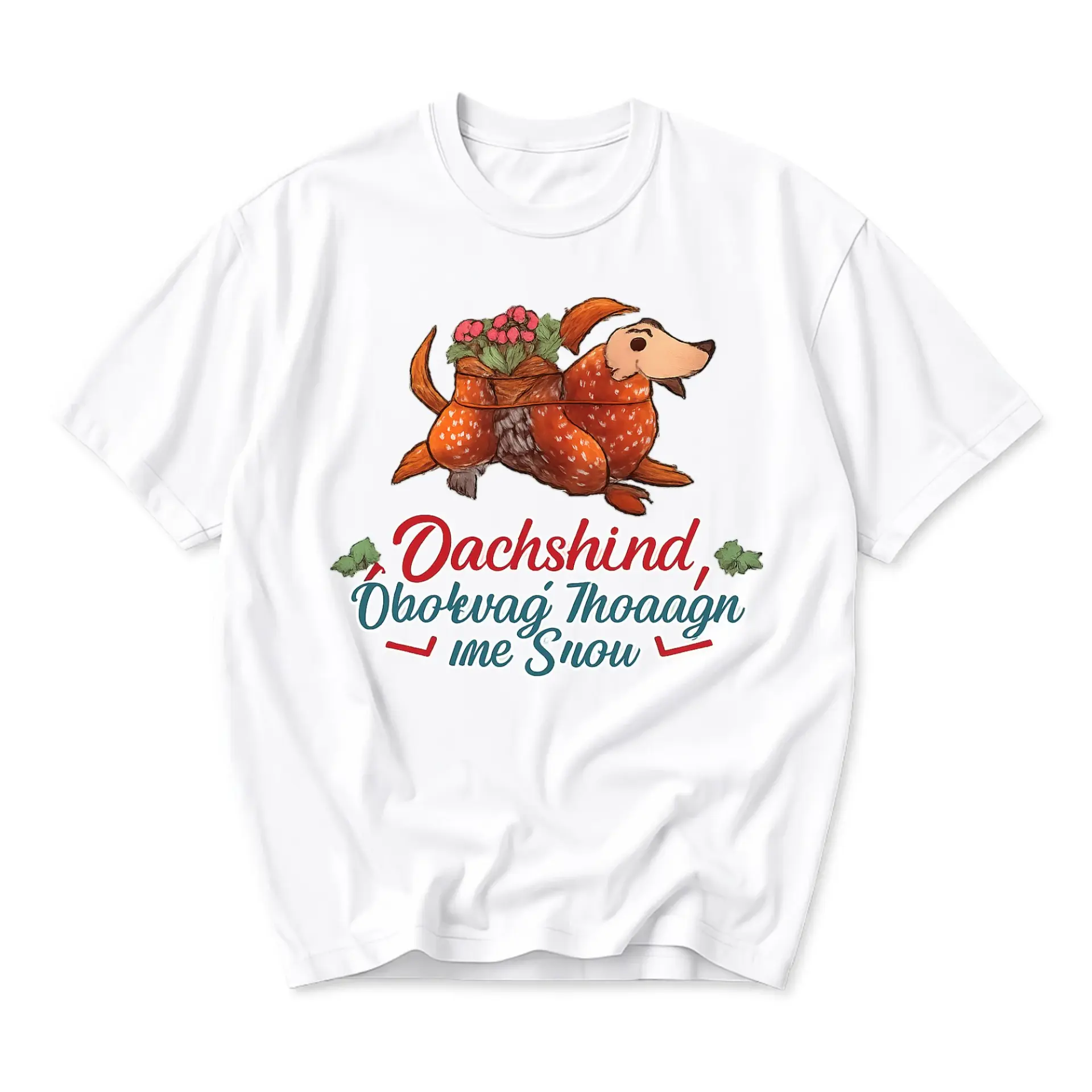 Funny Shirt Dachshund Dog Graphic Tee Casual Unisex Crew Neck T-Shirt