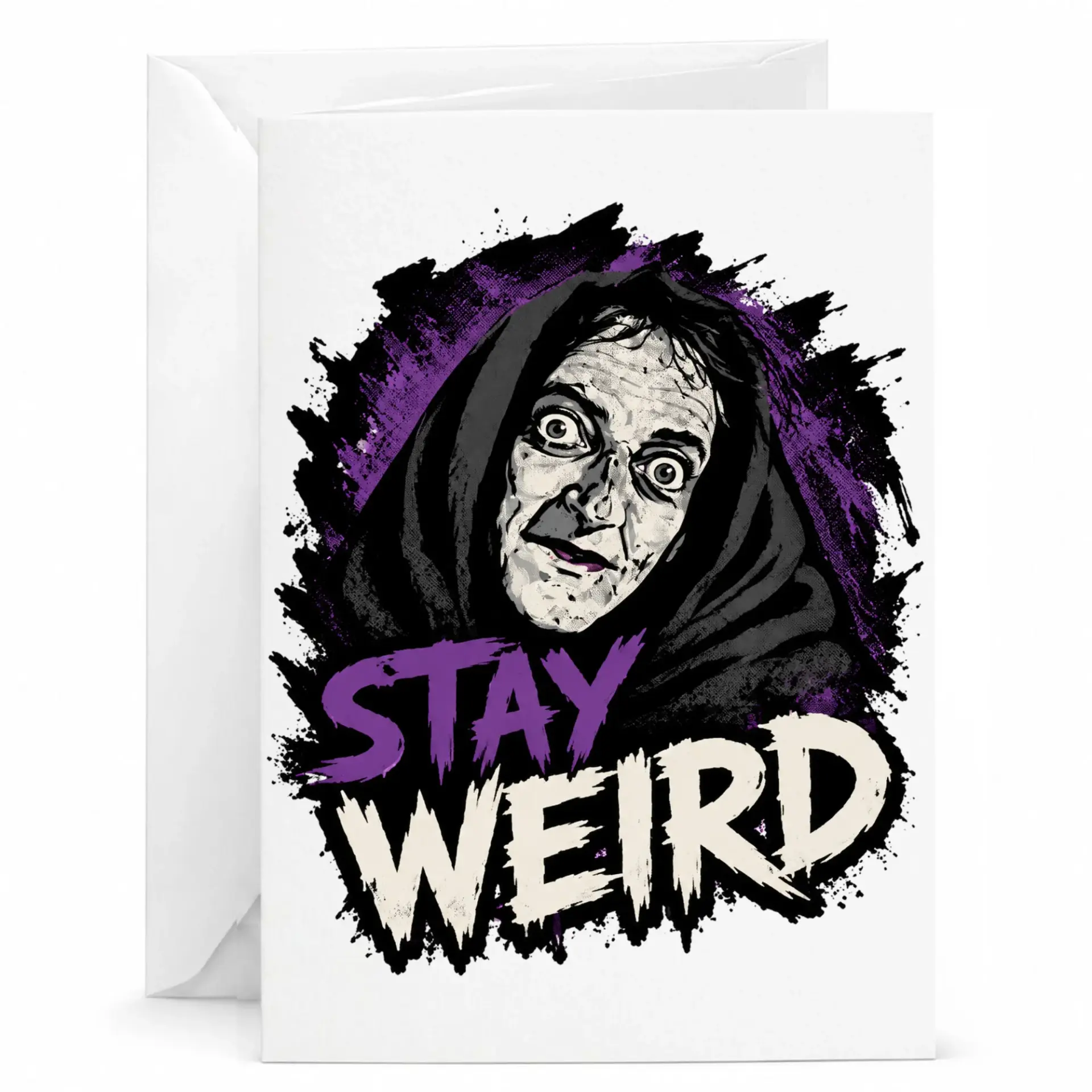 Funny Greeting Card Stay Gothic Illustration for Unique Personalized Messages and Special Occasions