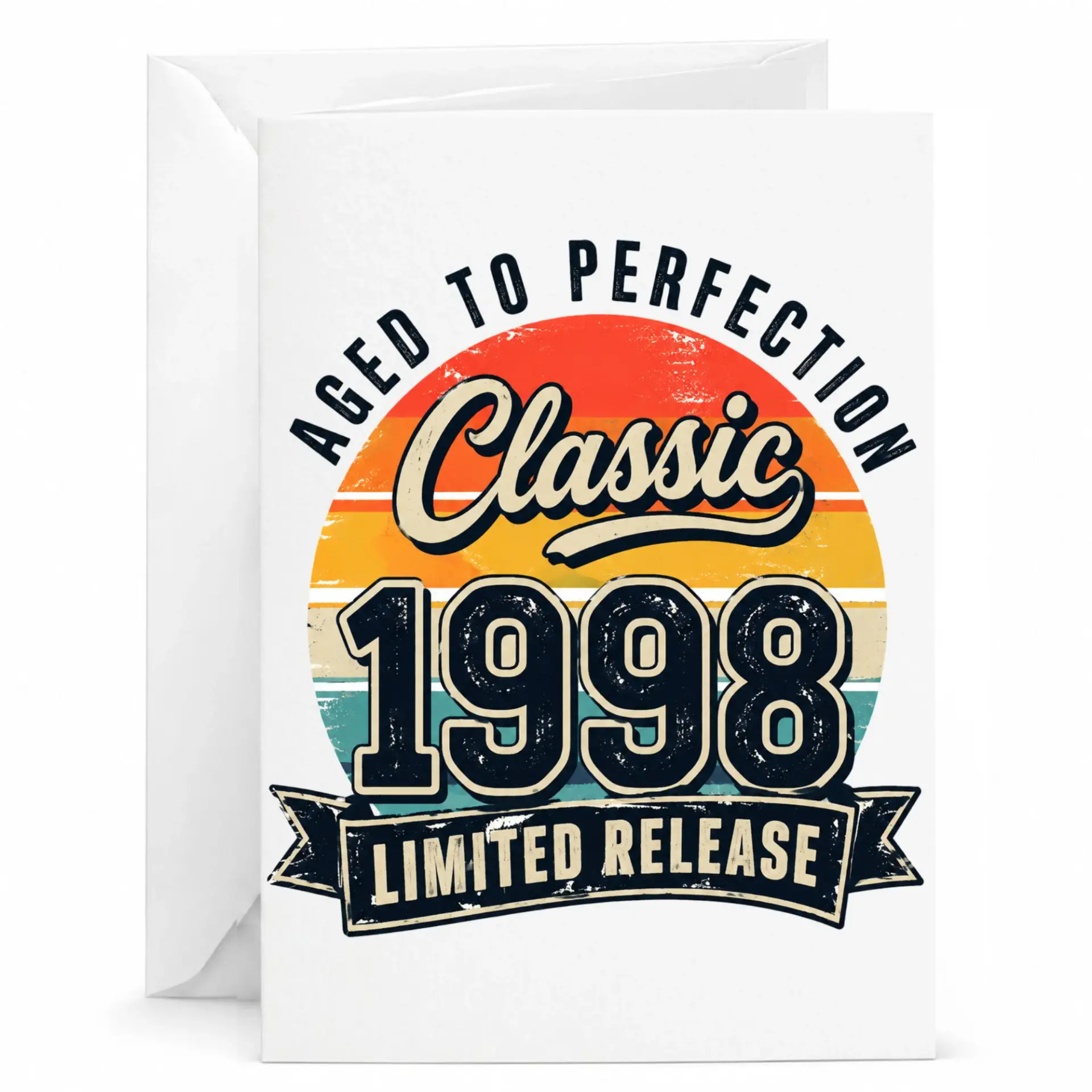 Birthday Card Aged to Perfection Classic 1998 Limited Release Vintage Style Funny Greeting Card for Milestone Year