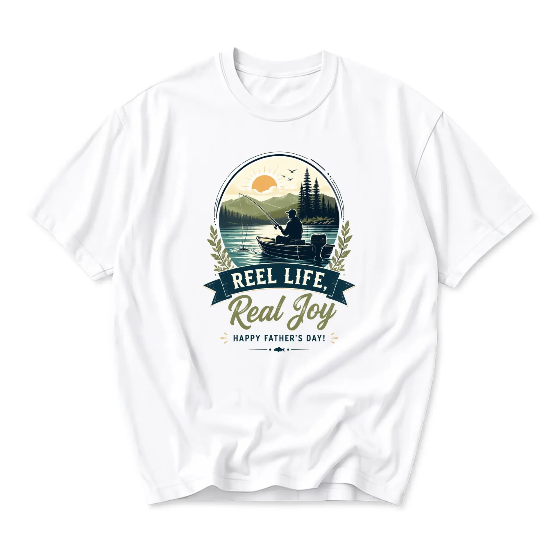 Graphic Tee Joy Fishing T-Shirt Unisex Casual Outdoor Inspired Crew Neck Cotton Apparel