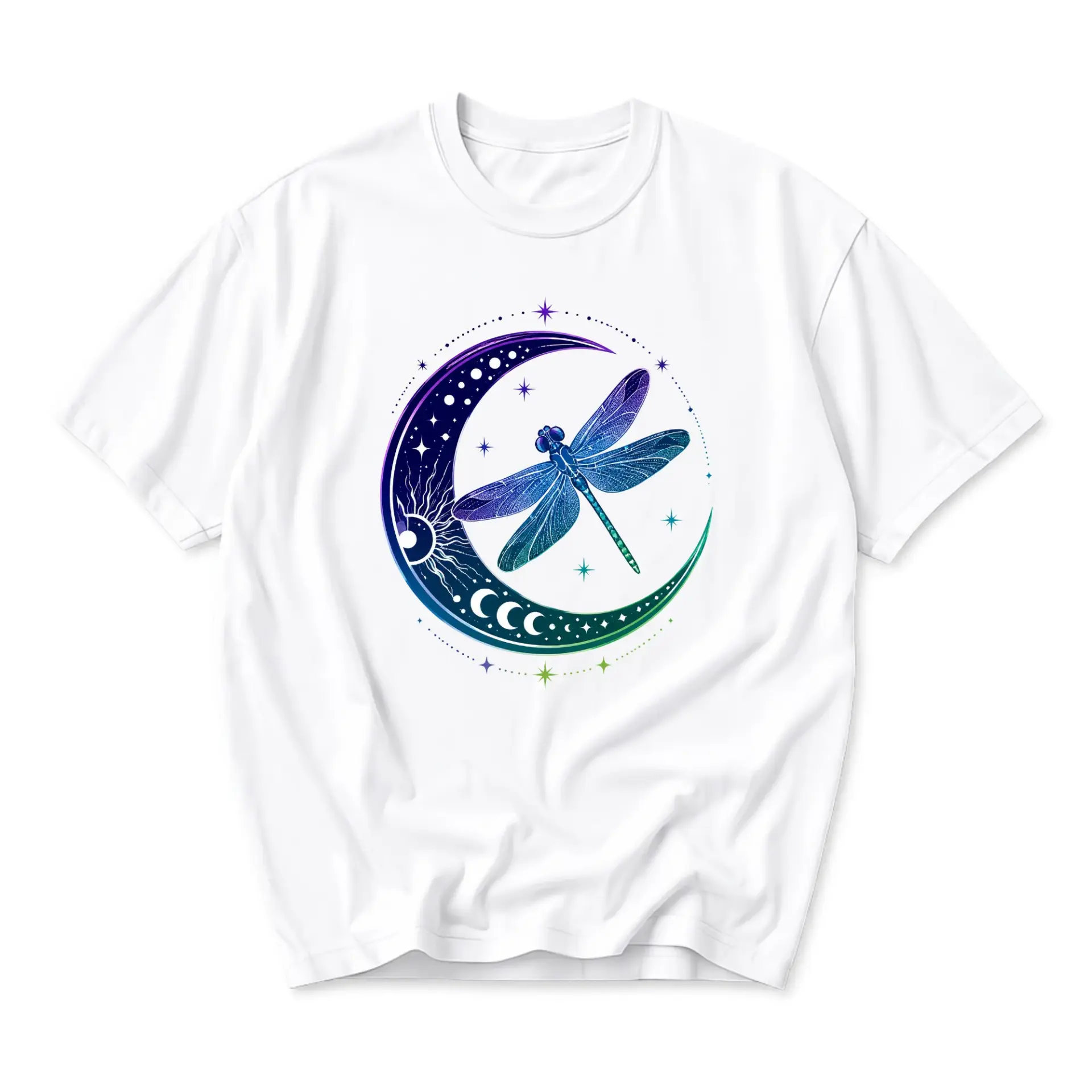 Graphic Tee Moon Celestial Art Print Unisex Crew Neck Cotton Blend Soft