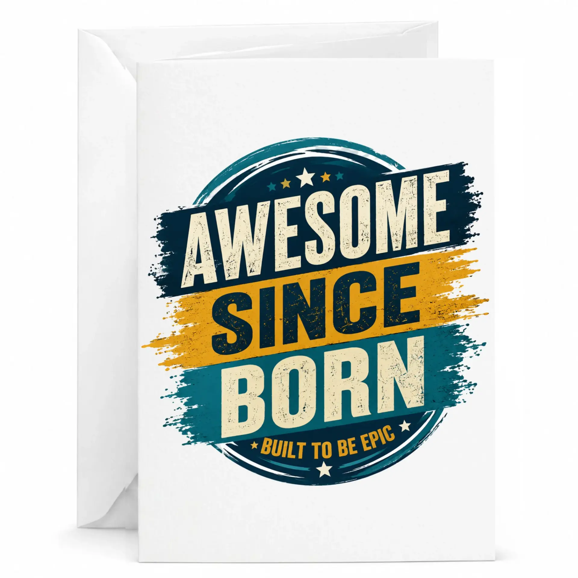 Birthday Card Awesome Since Born Greeting Card for Milestone Celebrations and Special Occasions with Matching Envelope