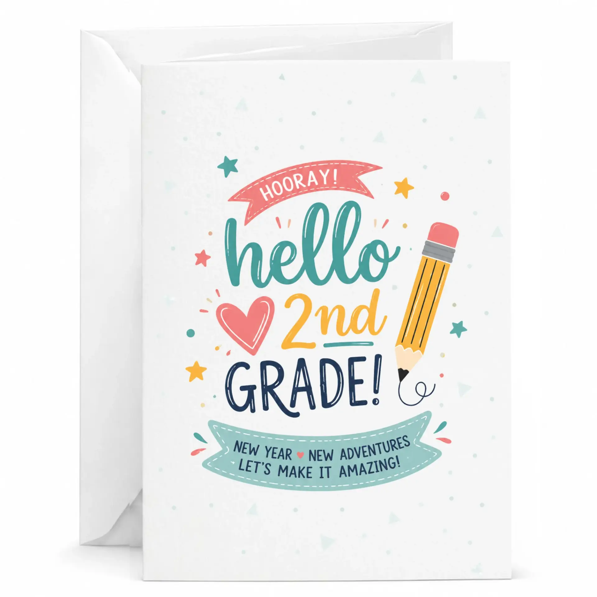 Personalized Greeting Card Hello Second Pencil Theme Stationery