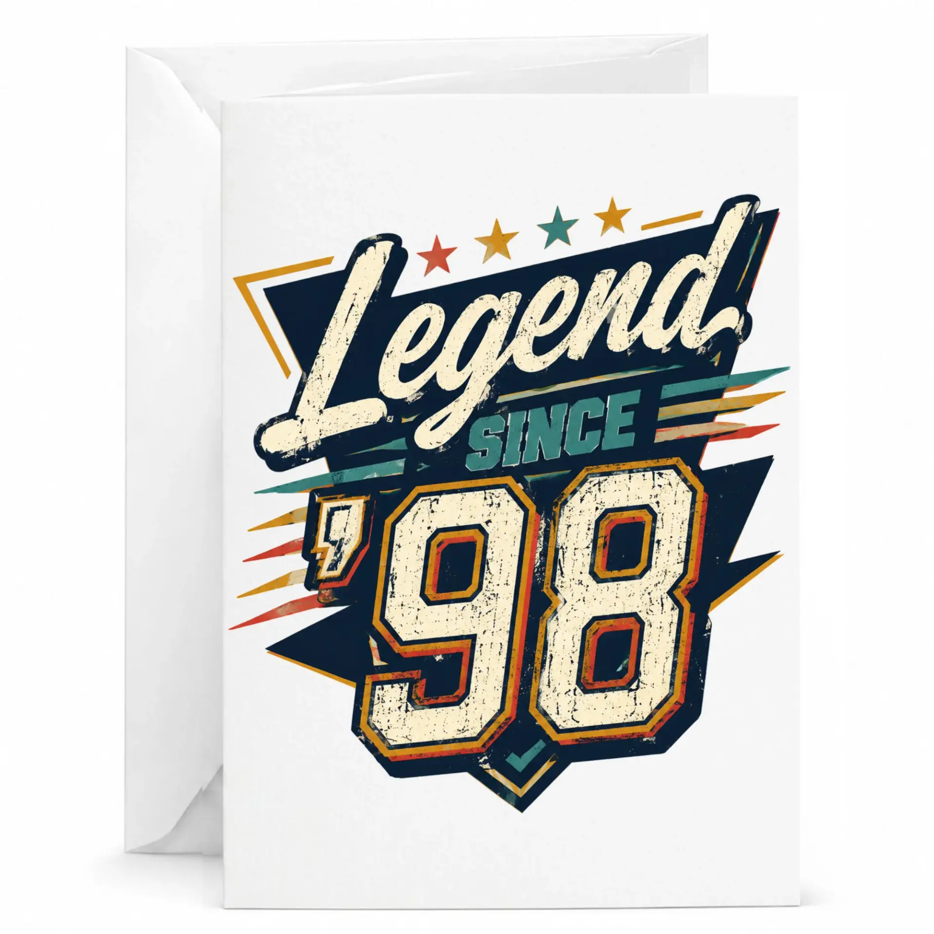 Greeting Card Legend Since 1998 Vintage Style Birthday Anniversary Celebration Note for Friends and Family Members