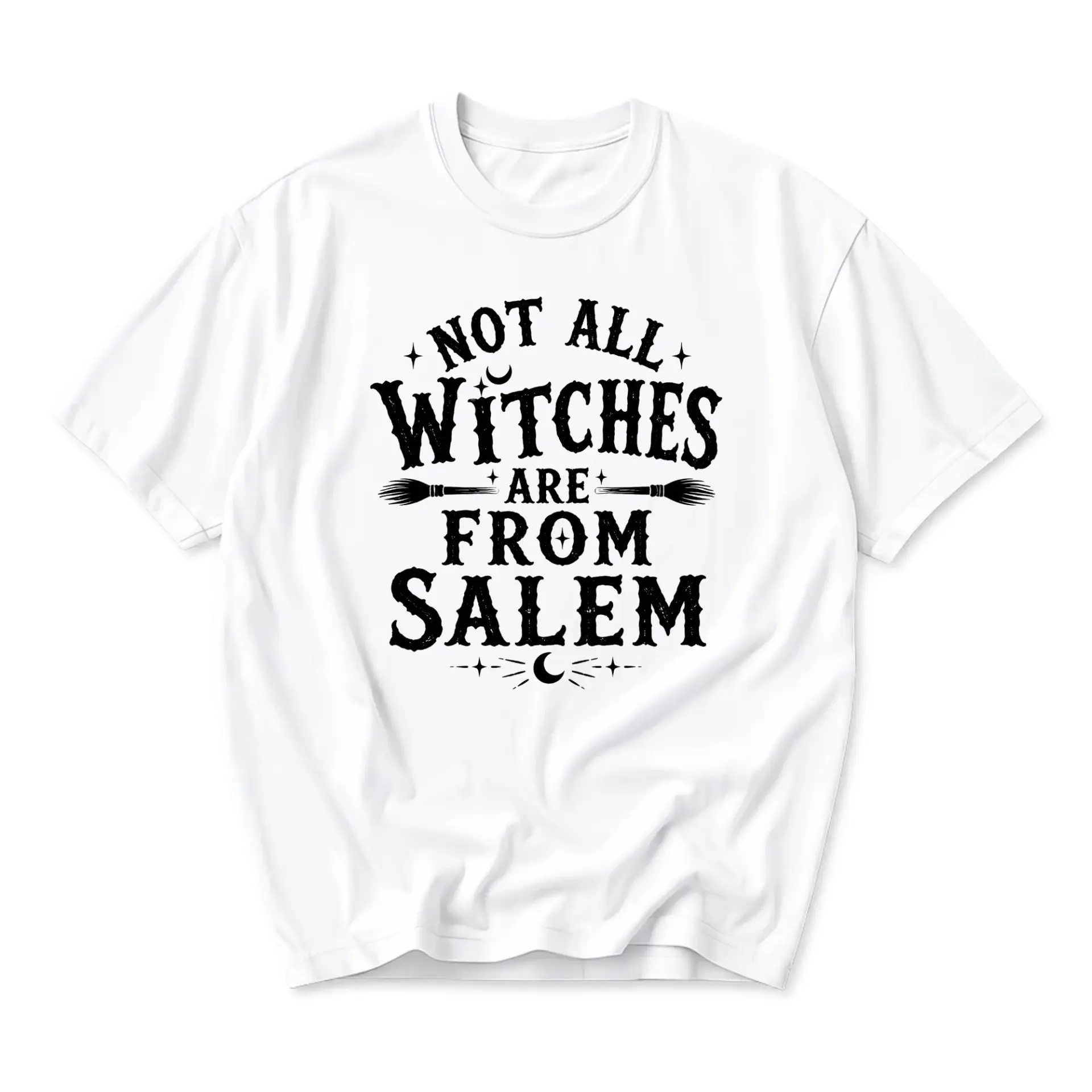 Graphic Tee Not All Witches Are from Salem Unisex Casual Crew Neck T-Shirt Soft Cotton Blend Apparel