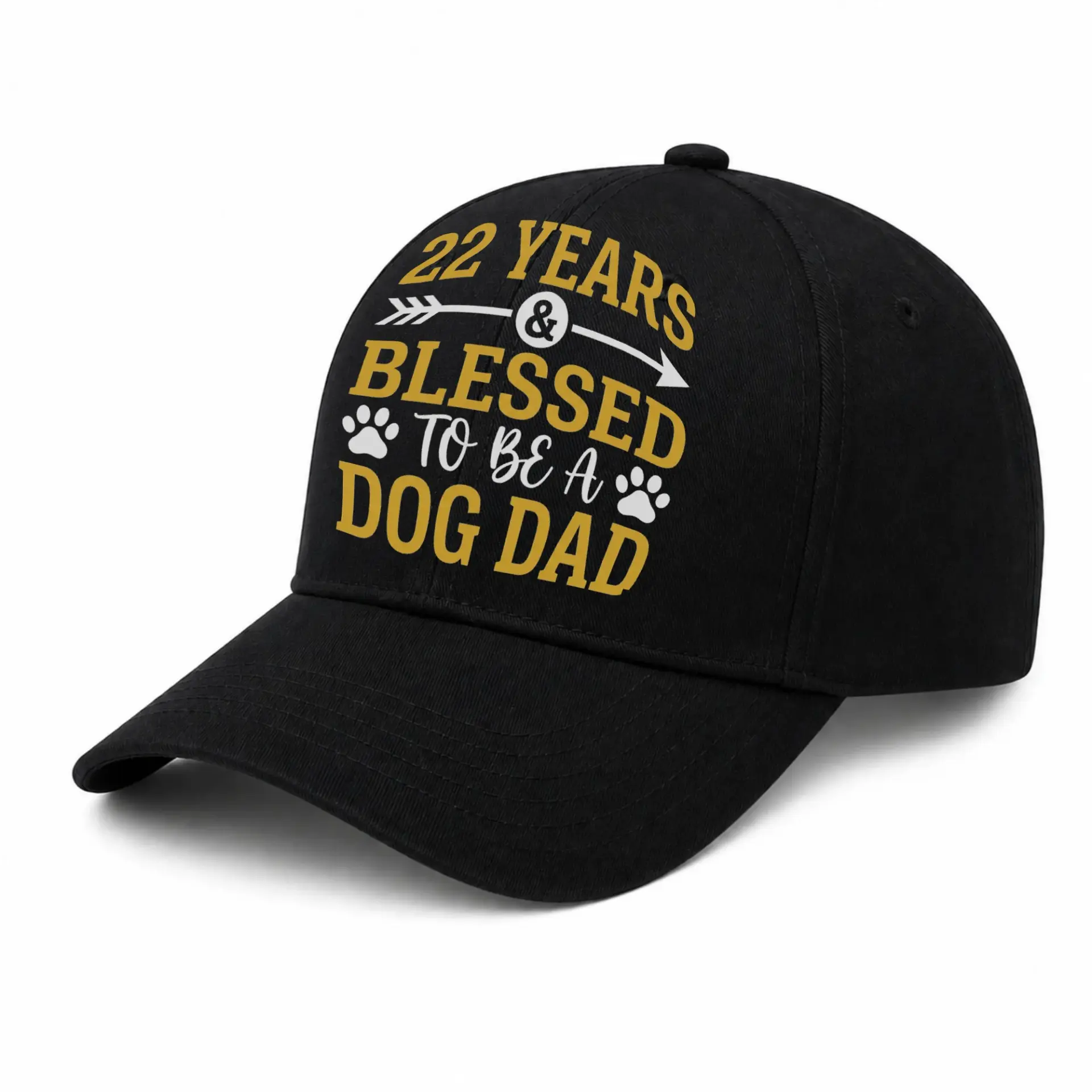 Baseball Cap 22 Years Blessed to Be a Dog Dad Embroidered Cotton Hat