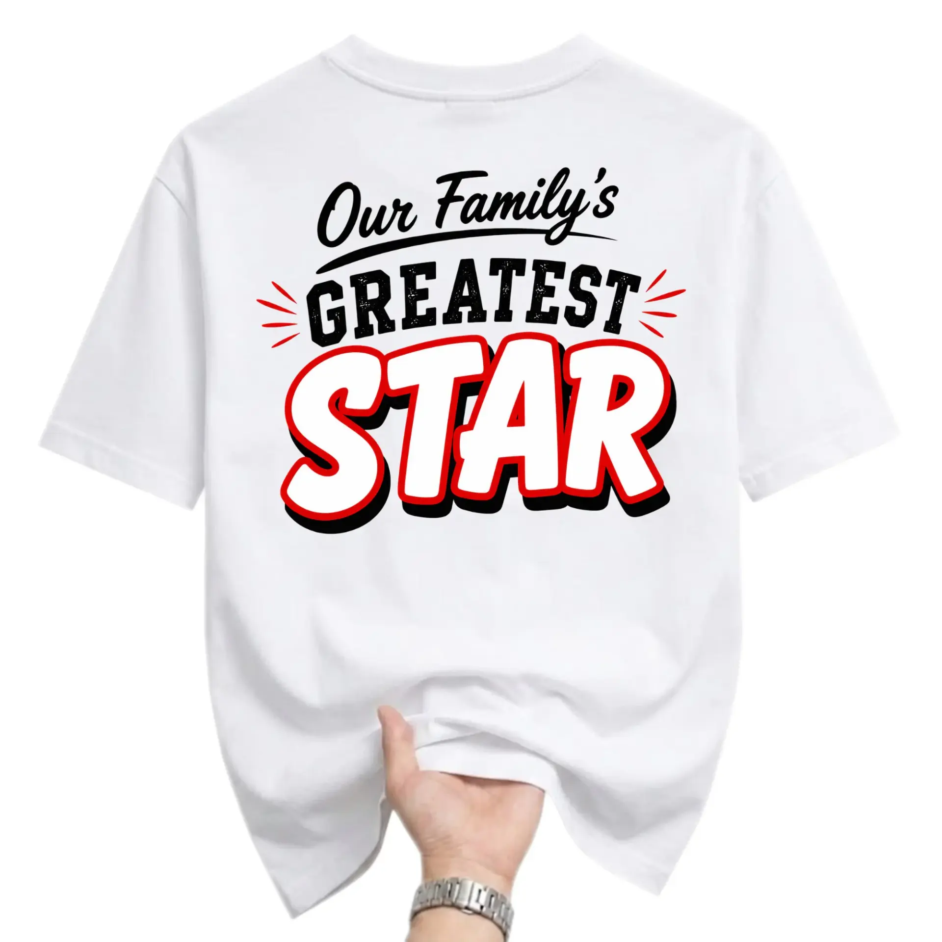 T-shirt Graphic Tee Our Family's Greatest Star Inspirational Quote Printed Apparel Unisex Casual Crew Neck Soft Cotton