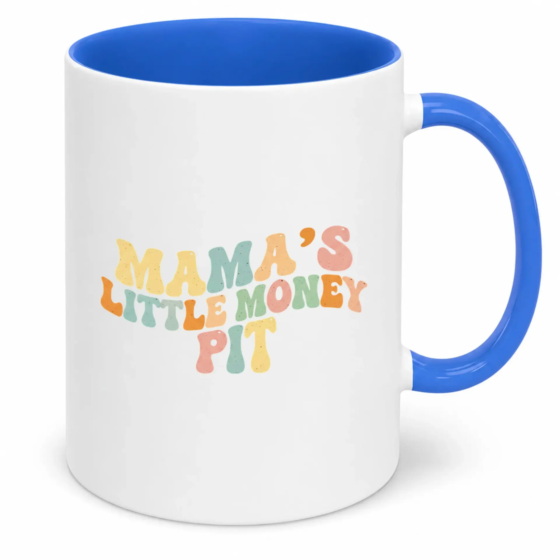 Funny Ceramic Coffee Mug for Moms and Parents Cute Retro Style Mama's Little Money Pit Design 11 Oz or 15 Oz Beverage Cup