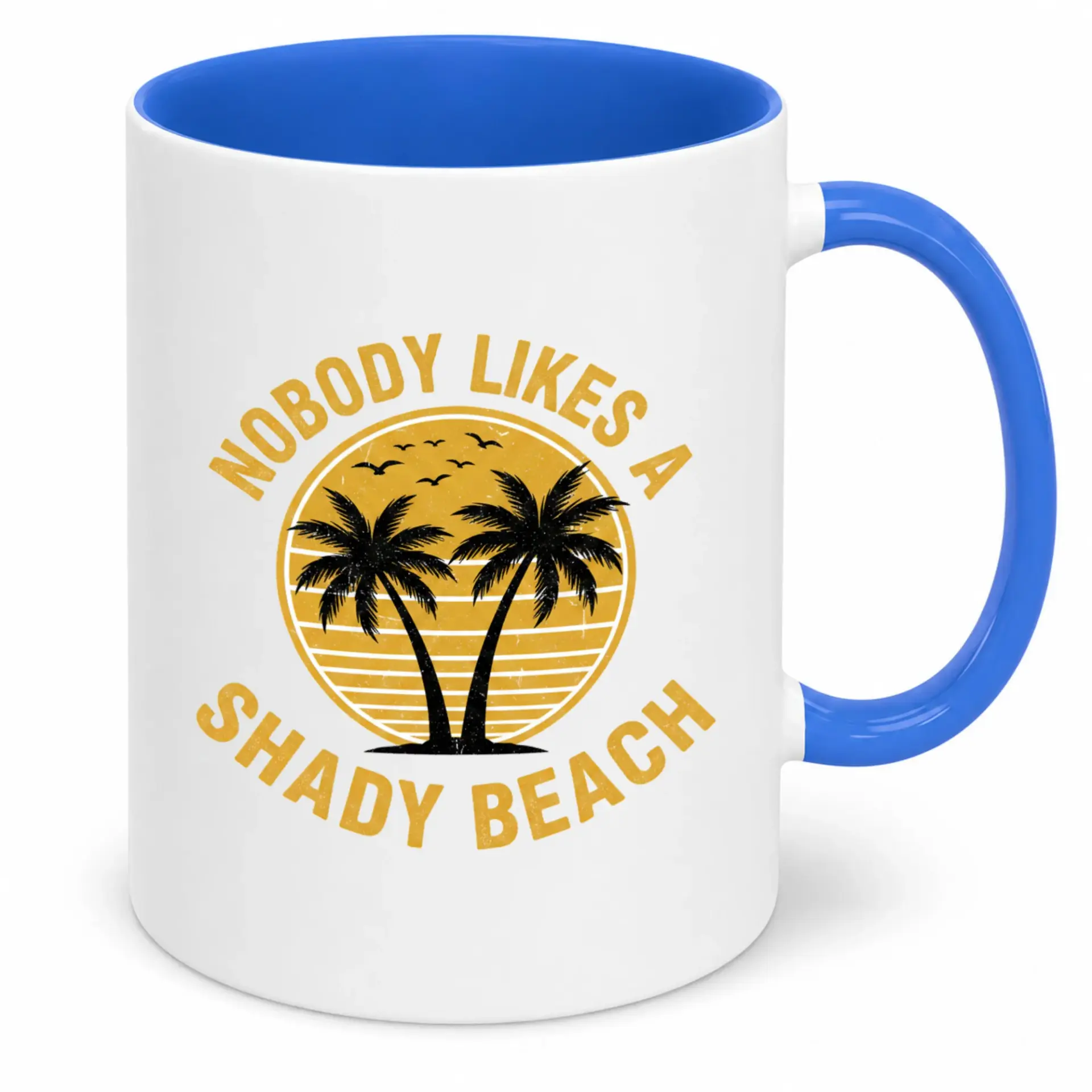 Funny Ceramic Coffee Mug with Beach Palm Tree Design and Humorous Pun Text for Vacation Lovers and Office Use