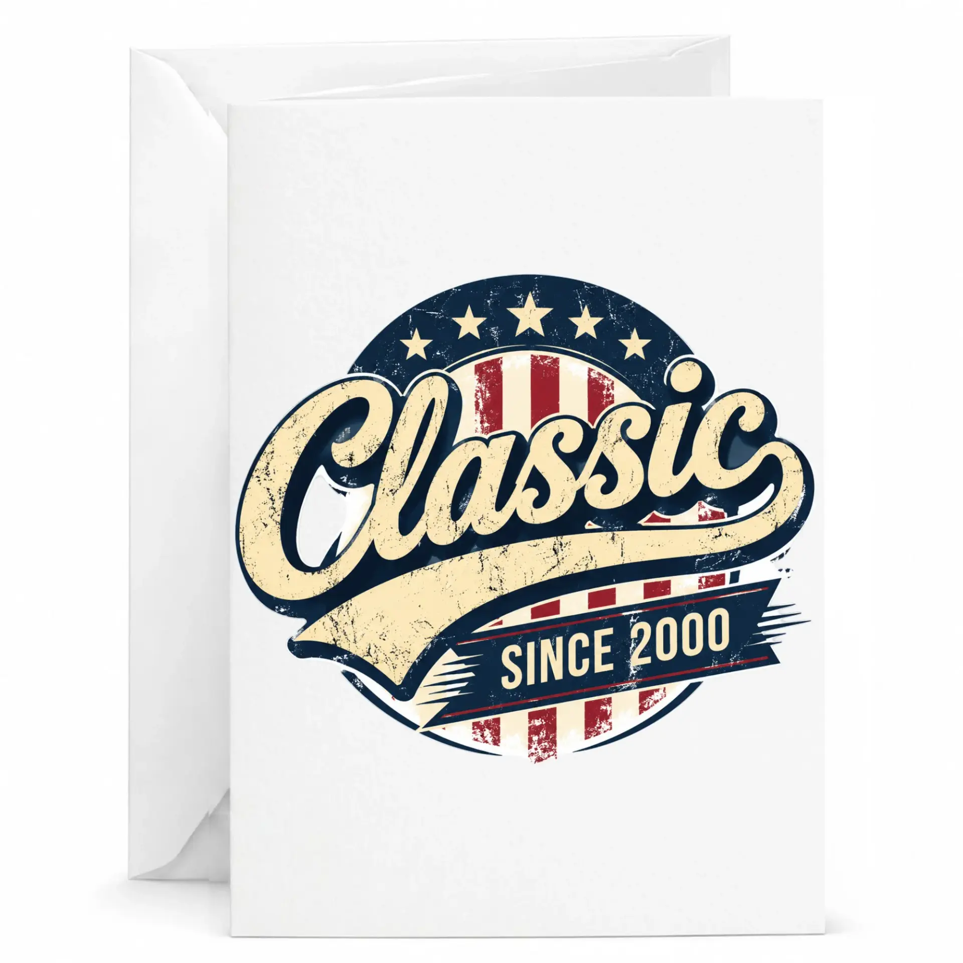 Birthday Card Classic Since 2000 Vintage Style Greeting Card for Birthday Anniversary Milestone Celebration