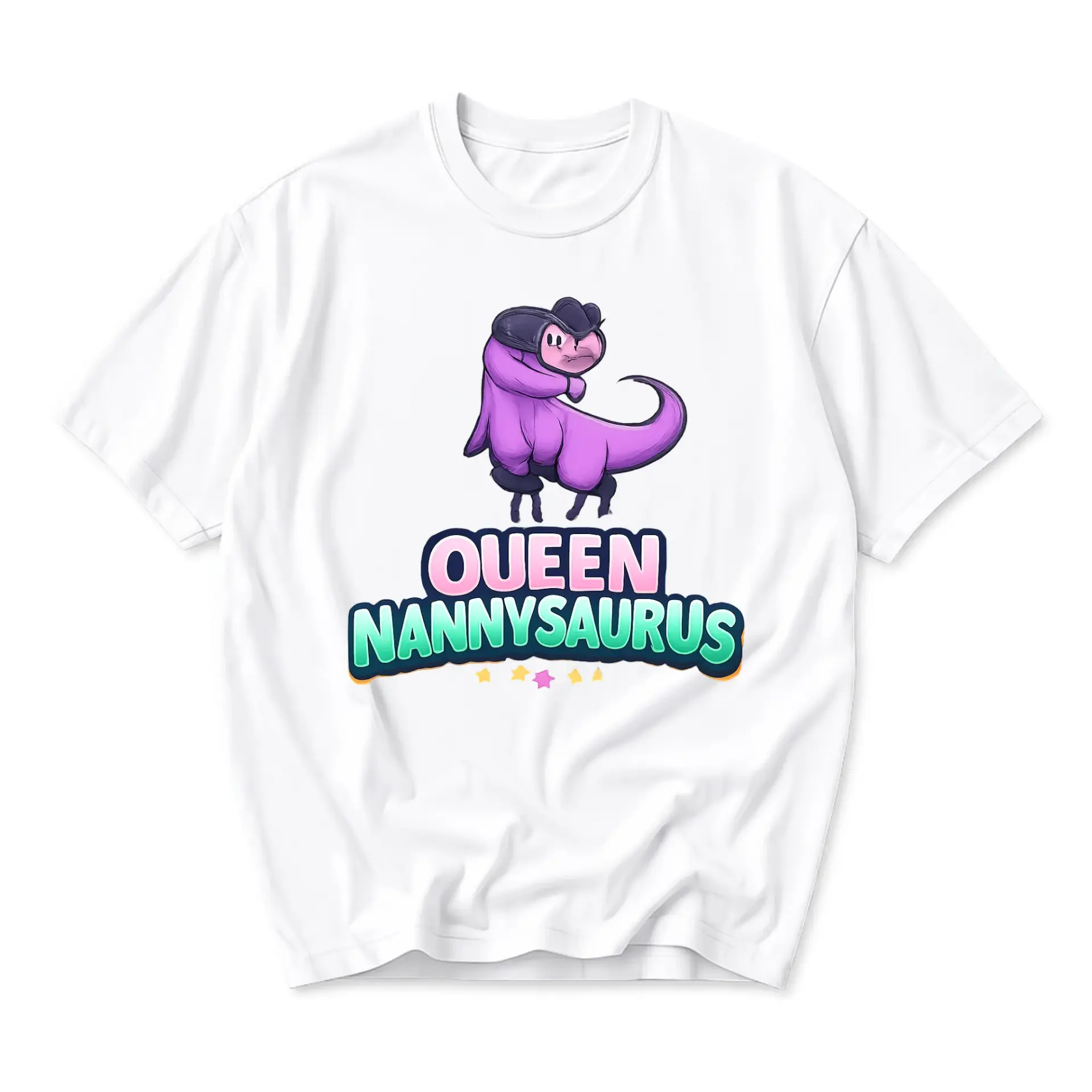 Graphic Tee Oueen Nannysaurus Dinosaur Illustration Unisex Crew Neck Soft