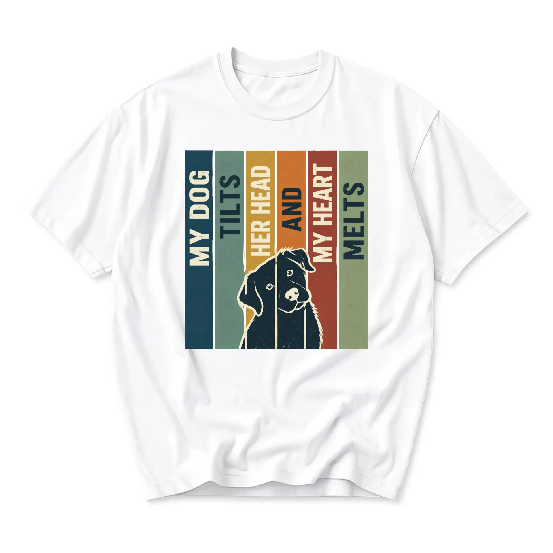 Graphic Tee Tilts Her Head and My Heart Melts Vintage Style Lover Unisex