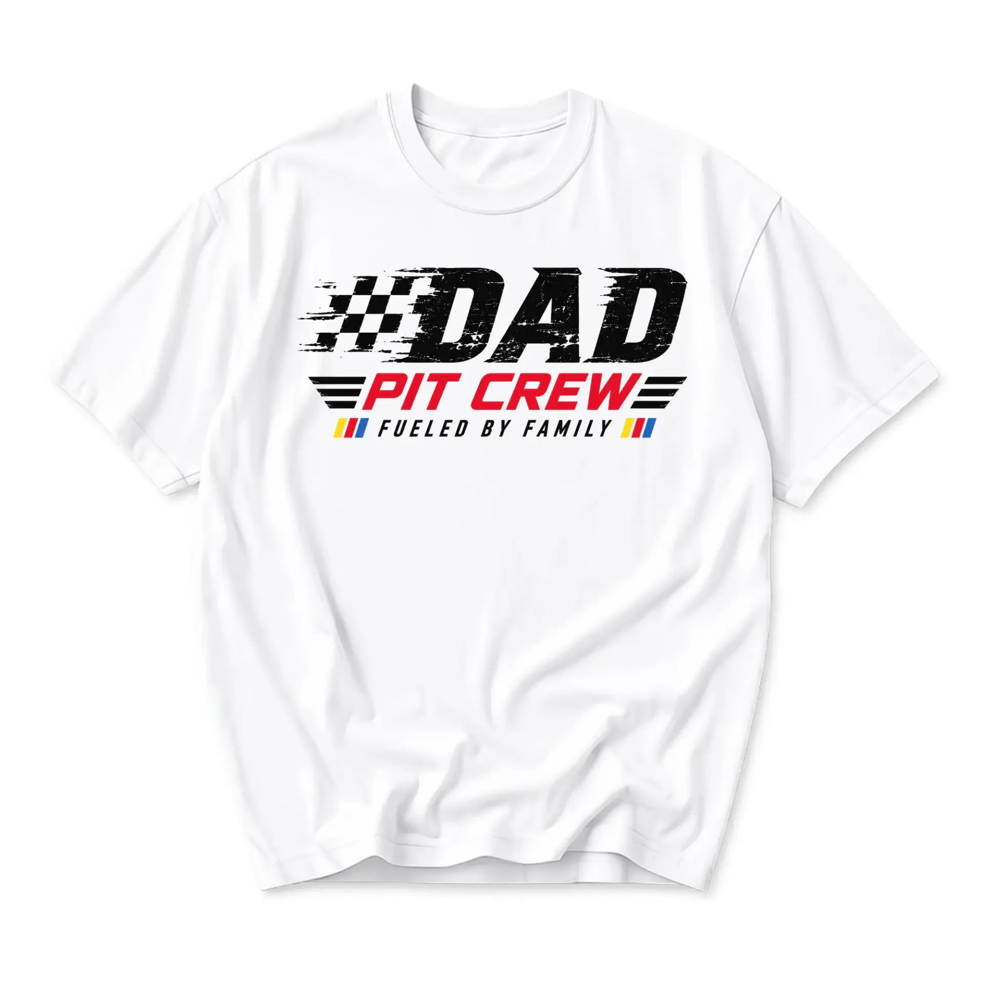 Funny Shirt Dad Pit Crew Graphic Tee Motorsports Themed Casual Unisex Crew Neck Top for Racing Enthusiasts Everyday Wear