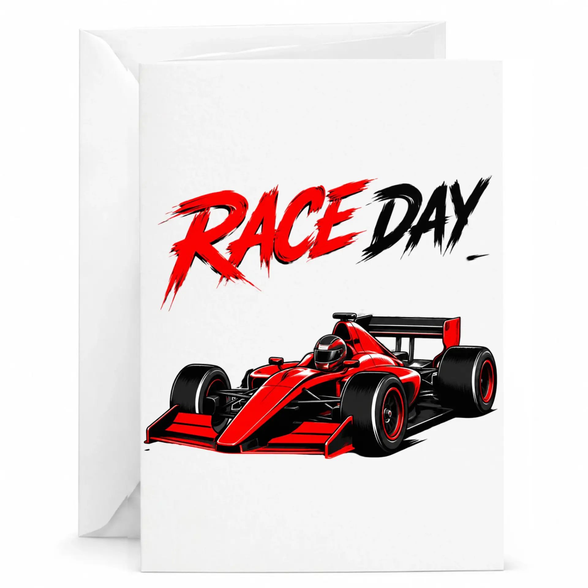 Greeting Card Race Day Illustration for Racing Enthusiasts
