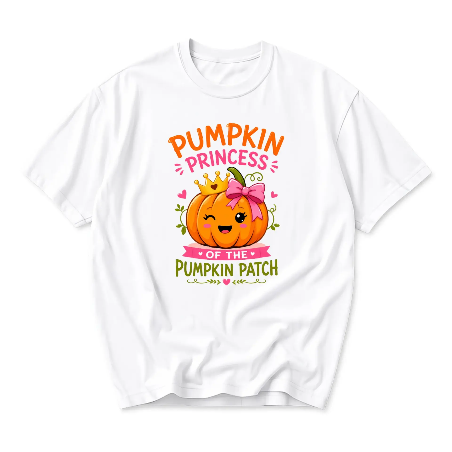 Graphic Tee Pumpkin Princess of the Pumpkin Patch Cute Fall Autumn Season Apparel for Casual Everyday Wear Unisex