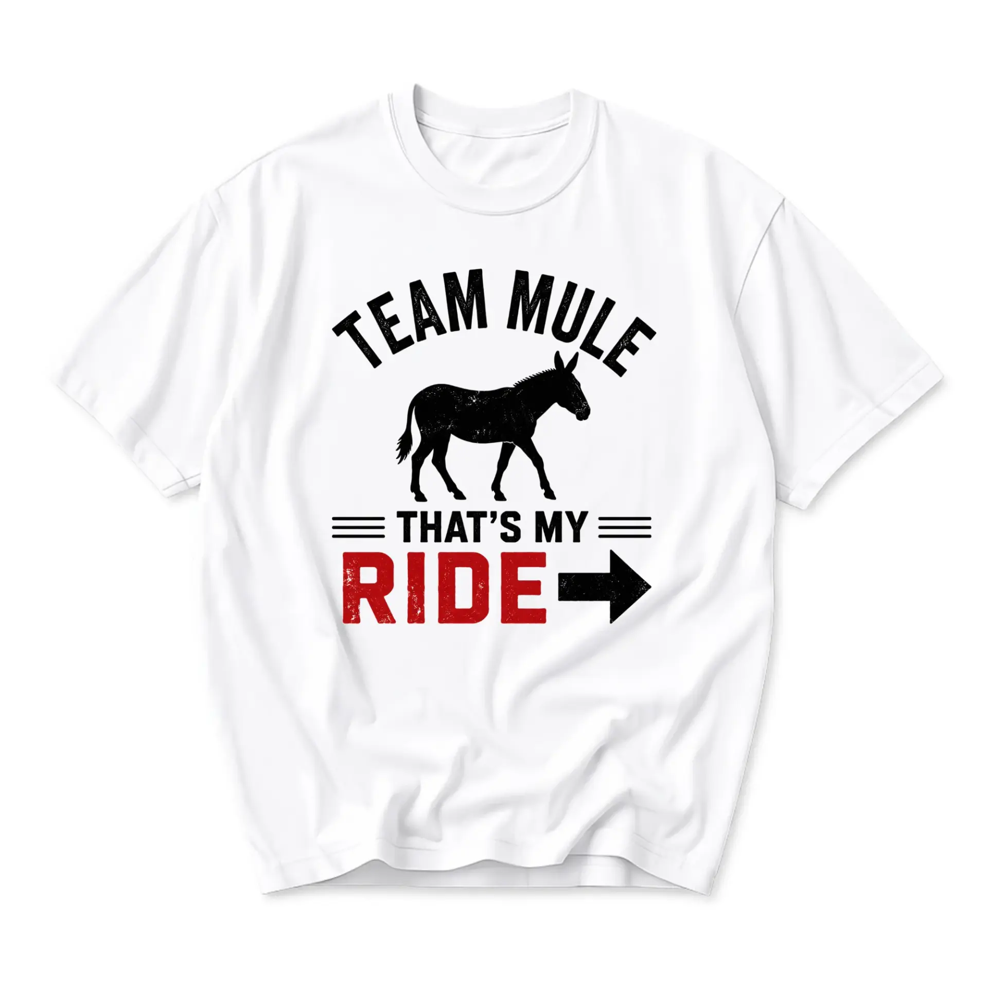 Funny Shirt Team Mule That Is My Ride Graphic Tee Unisex Crew Neck Casual Cotton Top for Animal Lovers and Humor Fans
