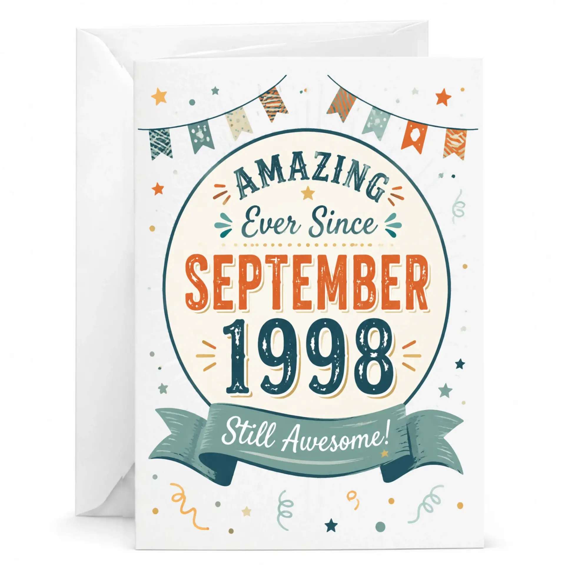 Birthday Greeting Card Amazing Ever Since September 1998 Vintage Style Design for Milestone Celebrations 5x7 Inches