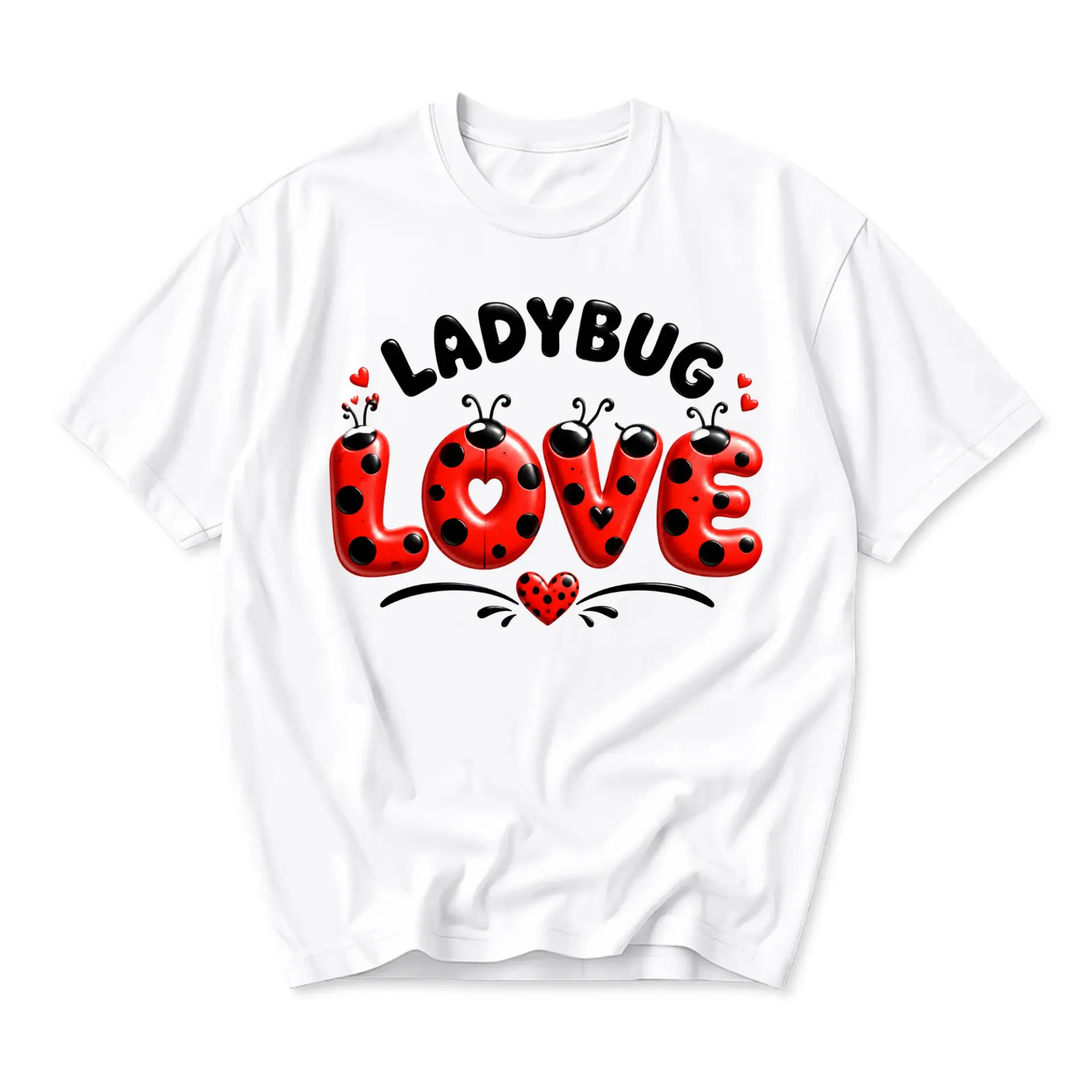 Graphic Tee Ladybug Love Red Polka Dot Insect Lovers Unisex Casual Crew