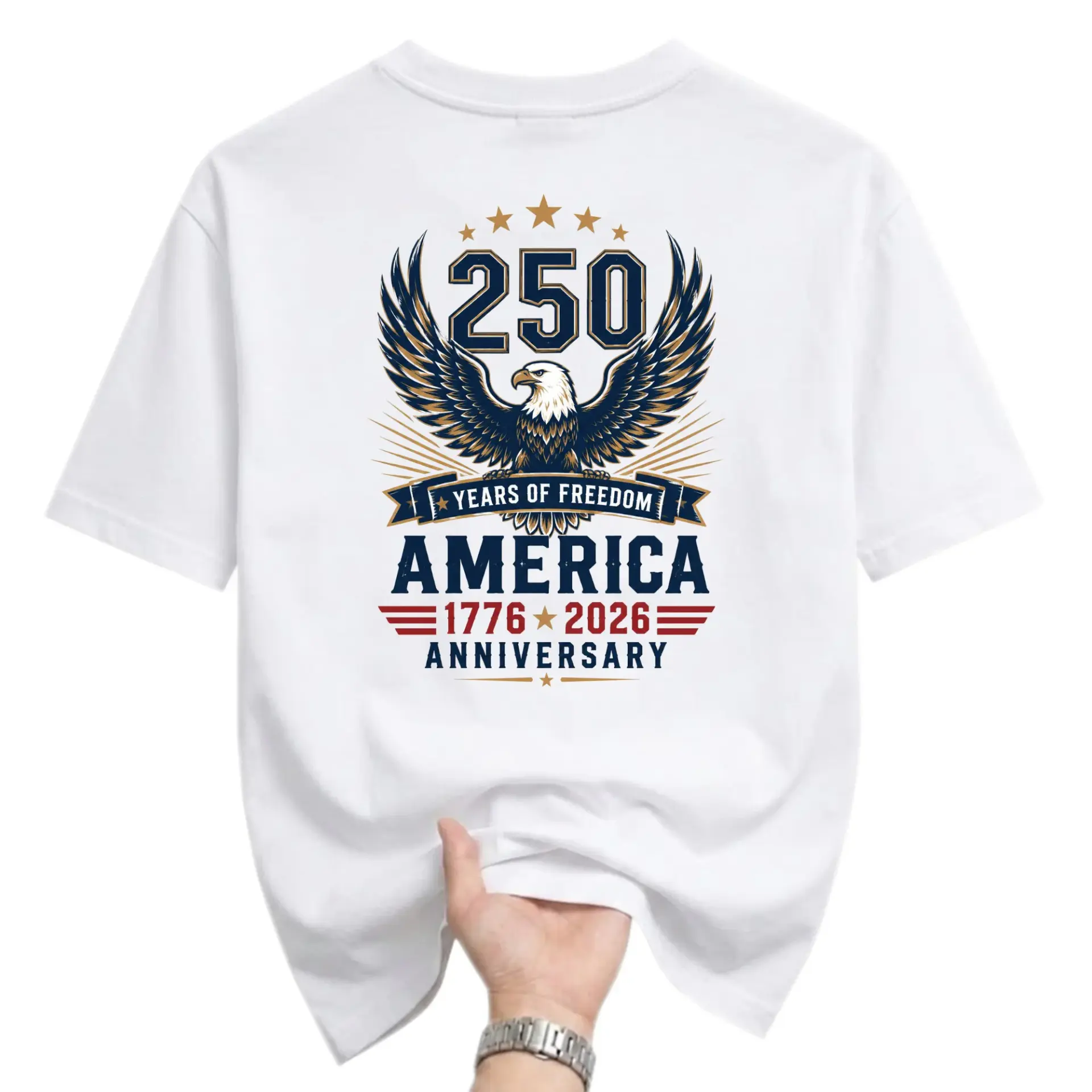 T-shirt America 250 Years of Freedom Graphic Tee 1776 2026 Anniversary Unisex Crew Neck Casual Everyday Wear Top