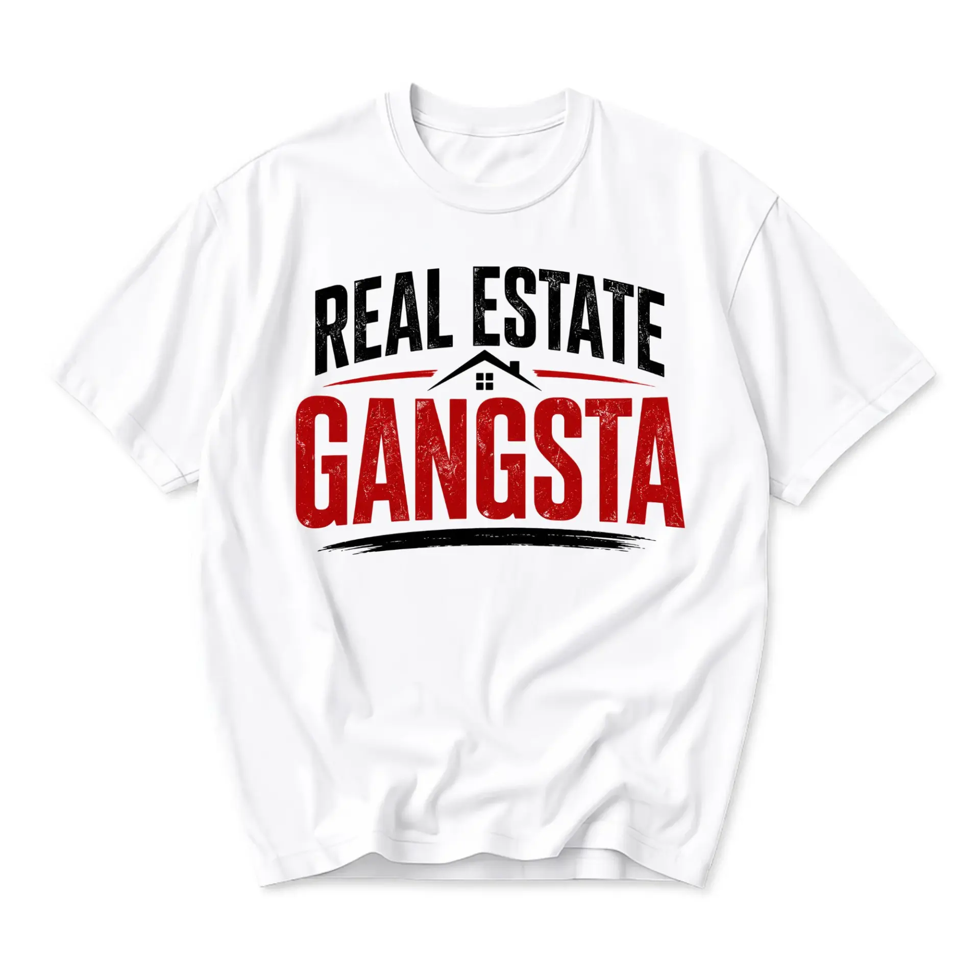 Funny Shirt Real Estate Gangsta Graphic Tee Unisex Crew Neck Casual Cotton Blend Apparel for Property Professionals