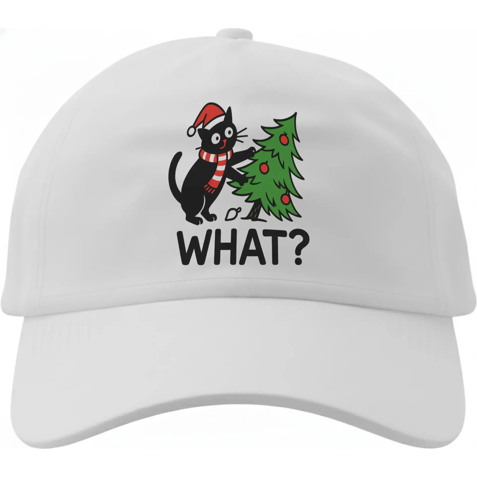 Dad Hat Funny Christmas Cat Graphic Printed Baseball Cap Low Profile Unisex Adjustable Holiday Cotton Headwear