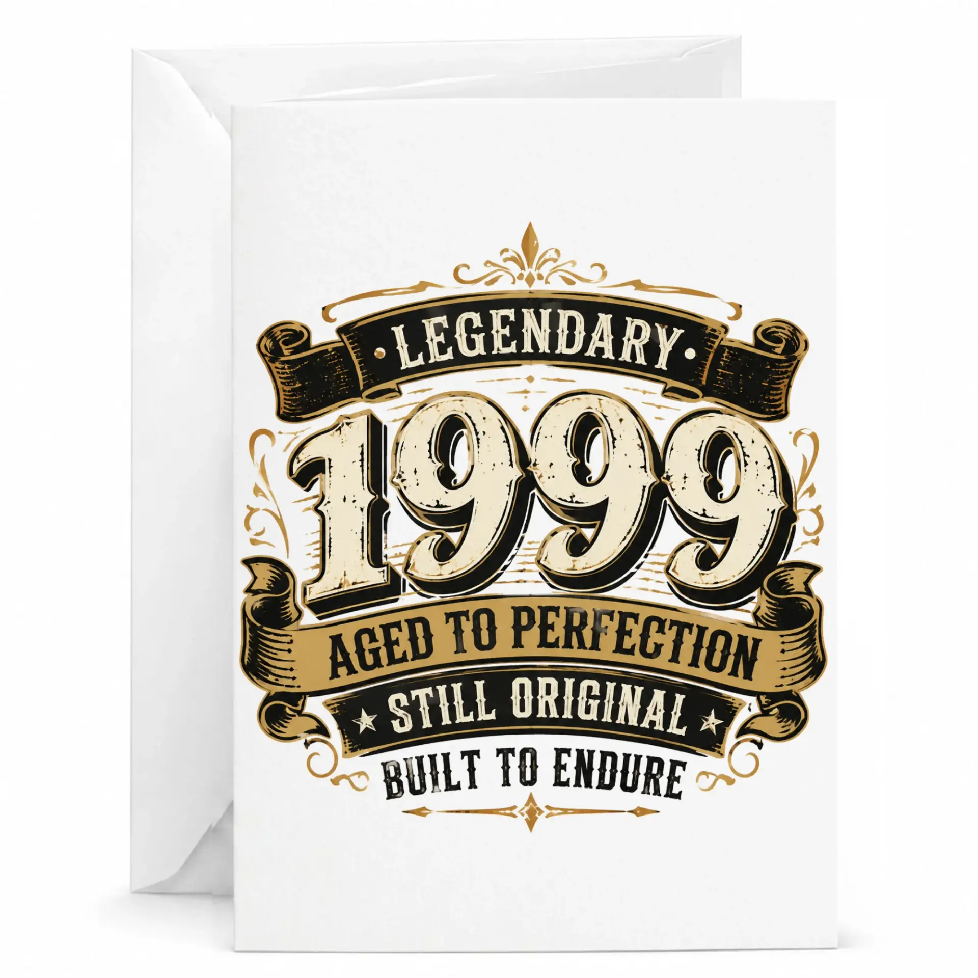 Birthday Card for 1999 Vintage Year Legendary Aged to Perfection Greeting Card for Milestone Celebration Anniversary