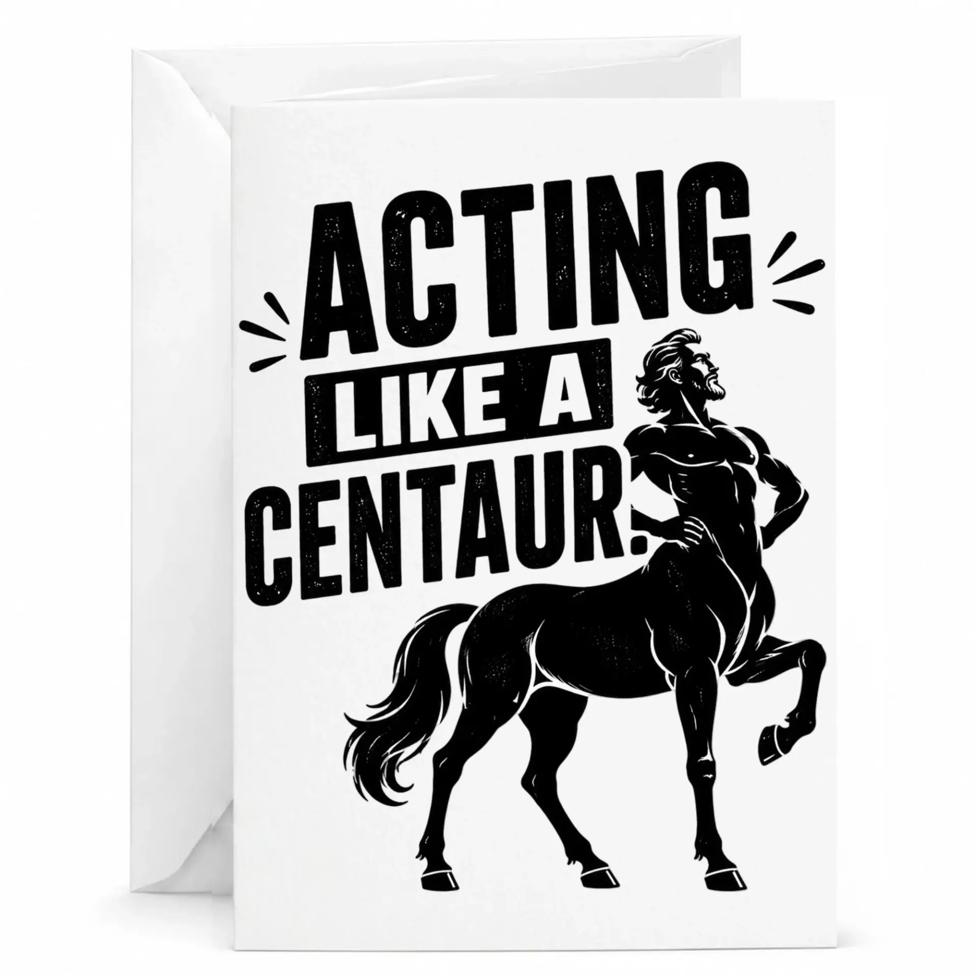 Funny Greeting Card Acting Like a Mythological Humor Design Blank Folded Note for Any Occasion