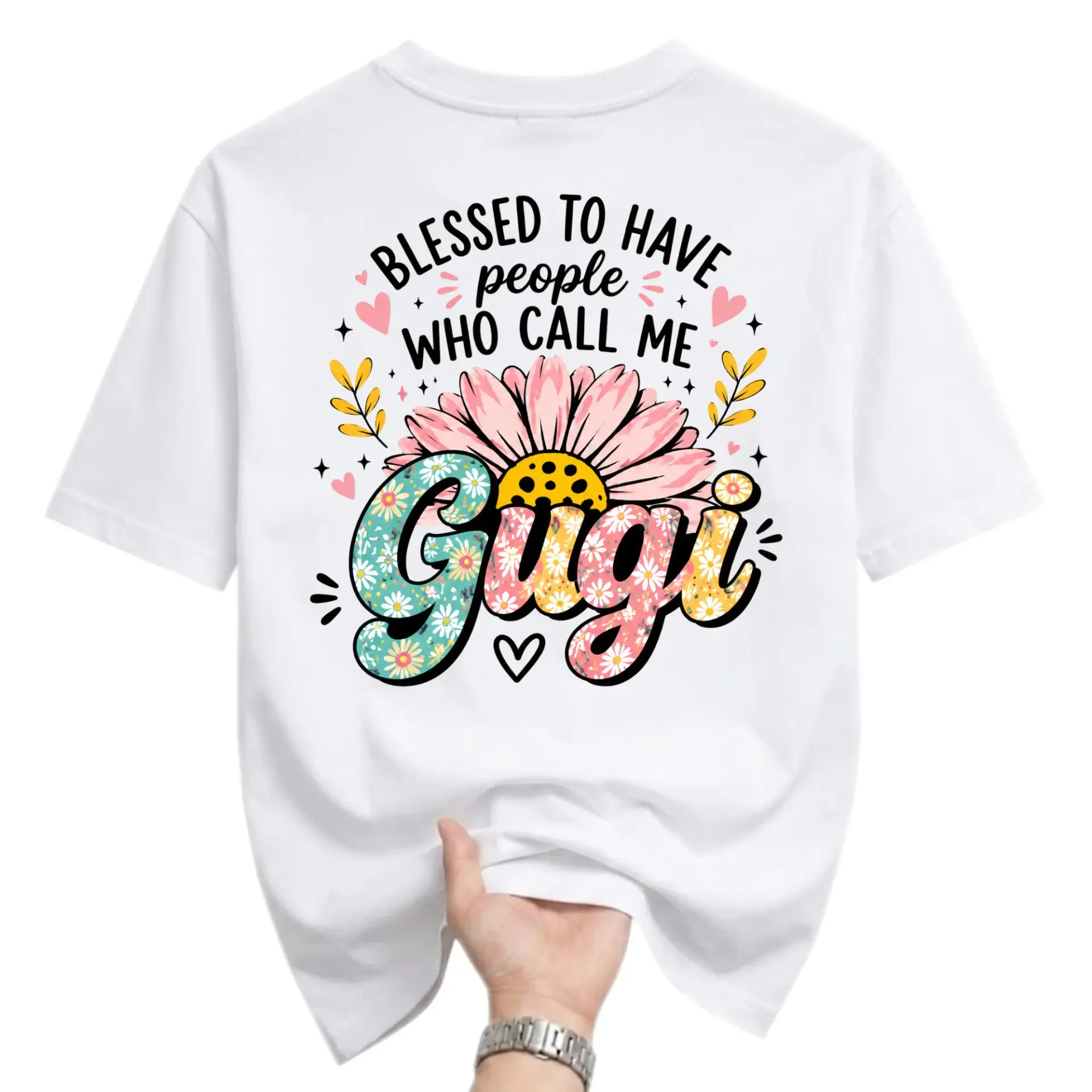 Graphic Tee Blessed to Have People Who Call Me Gugi Floral Design Unisex