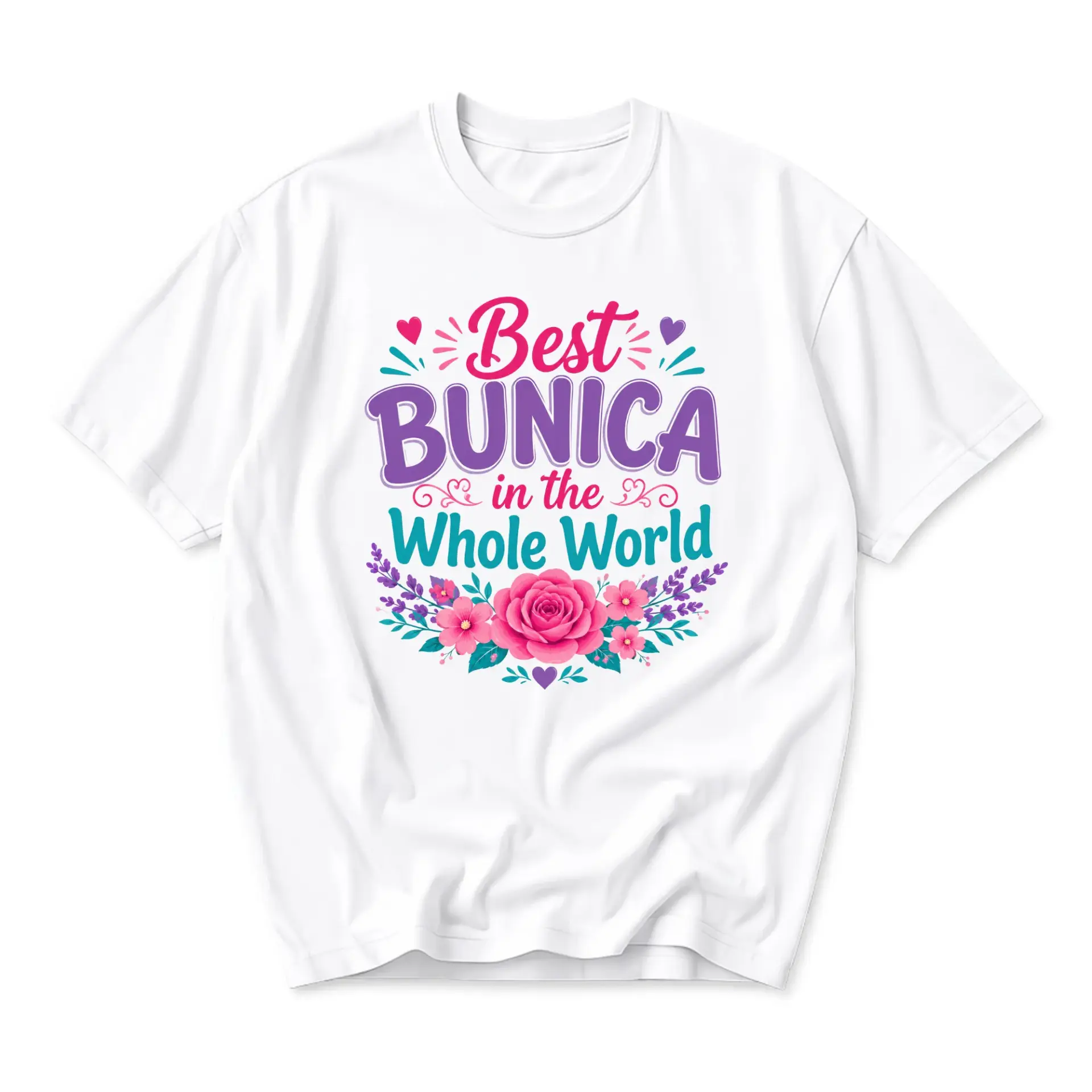 Graphic Tee Best Bunica in the Whole World Unisex Crew Neck Casual Shirt