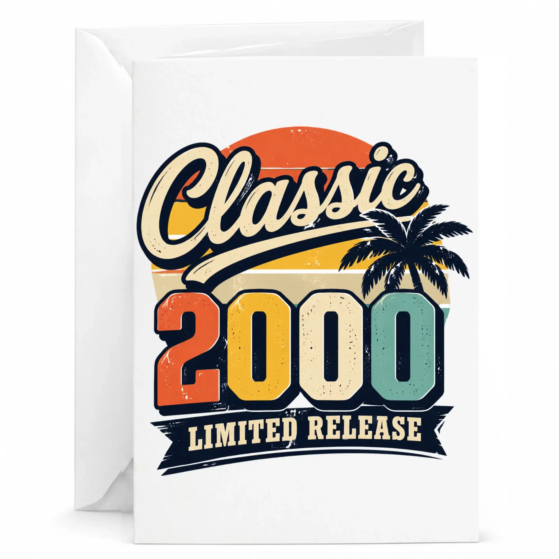 Birthday Card Classic 2000 Limited Release Vintage Retro Style Graphic Greeting Card for Milestone Celebrations
