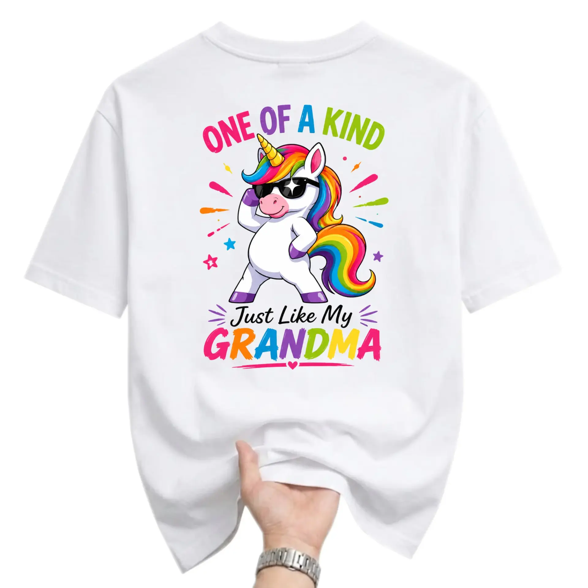 Funny Shirt One of a Kind Just Like My Grandma Unisex Graphic Printed T-Shirt Casual Everyday Apparel for All Ages