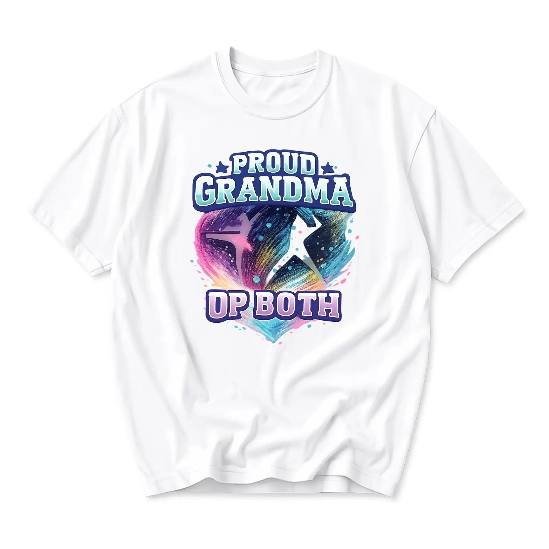 Funny Shirt Proud Grandma Both Graphic Printed Unisex Casual Crew Neck Soft
