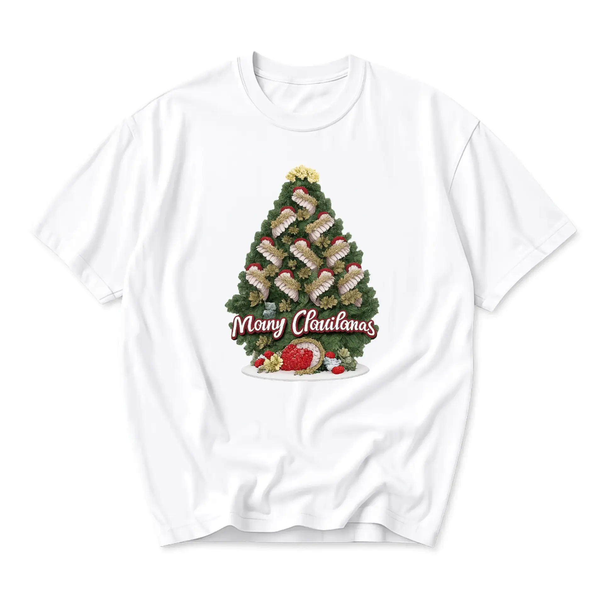 Funny Shirt Merry Clammas T-Shirt Unisex Graphic Printed Tee Casual