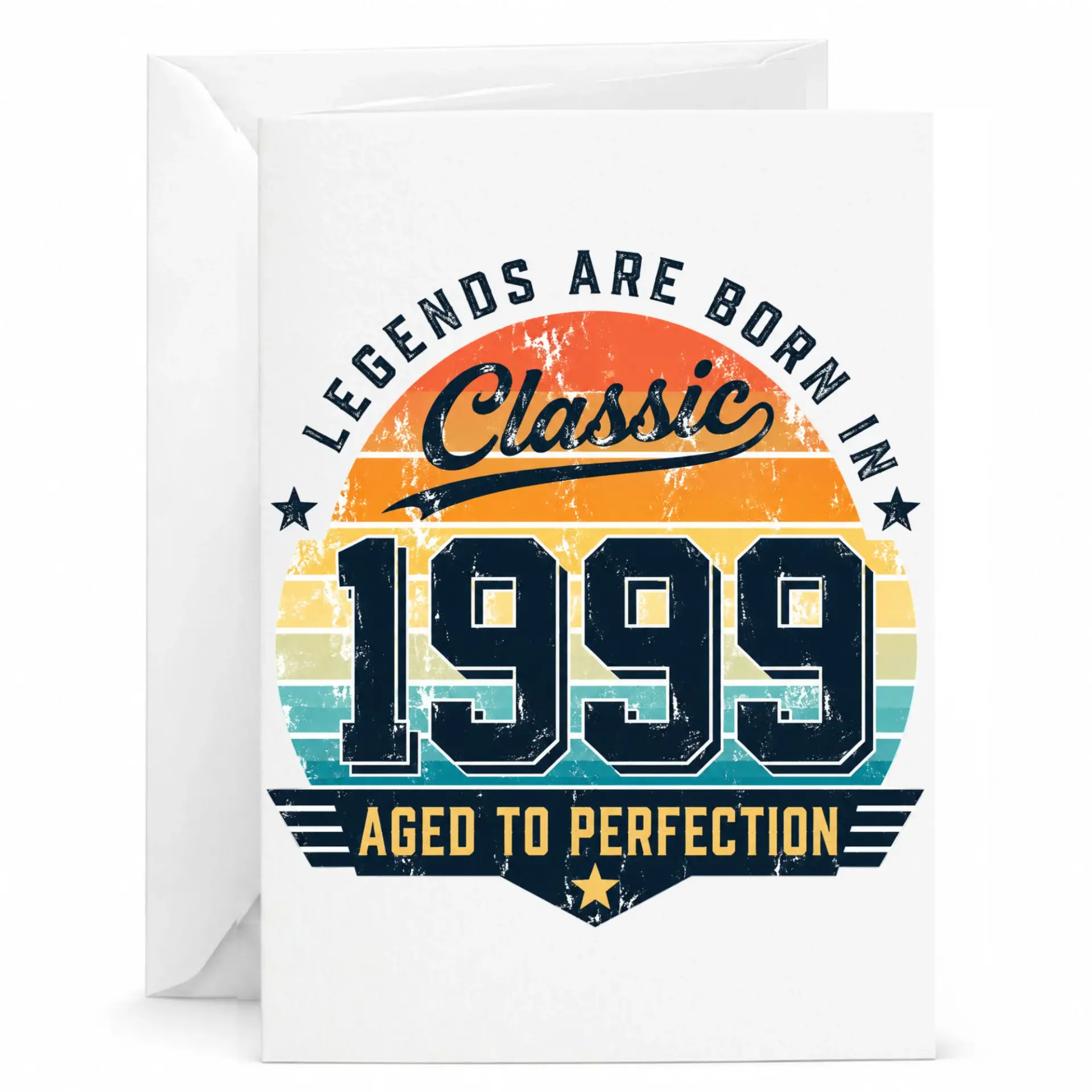 Birthday Card Legends Are Born in 1999 Aged to Perfection Vintage Retro Style Printed Greeting Card