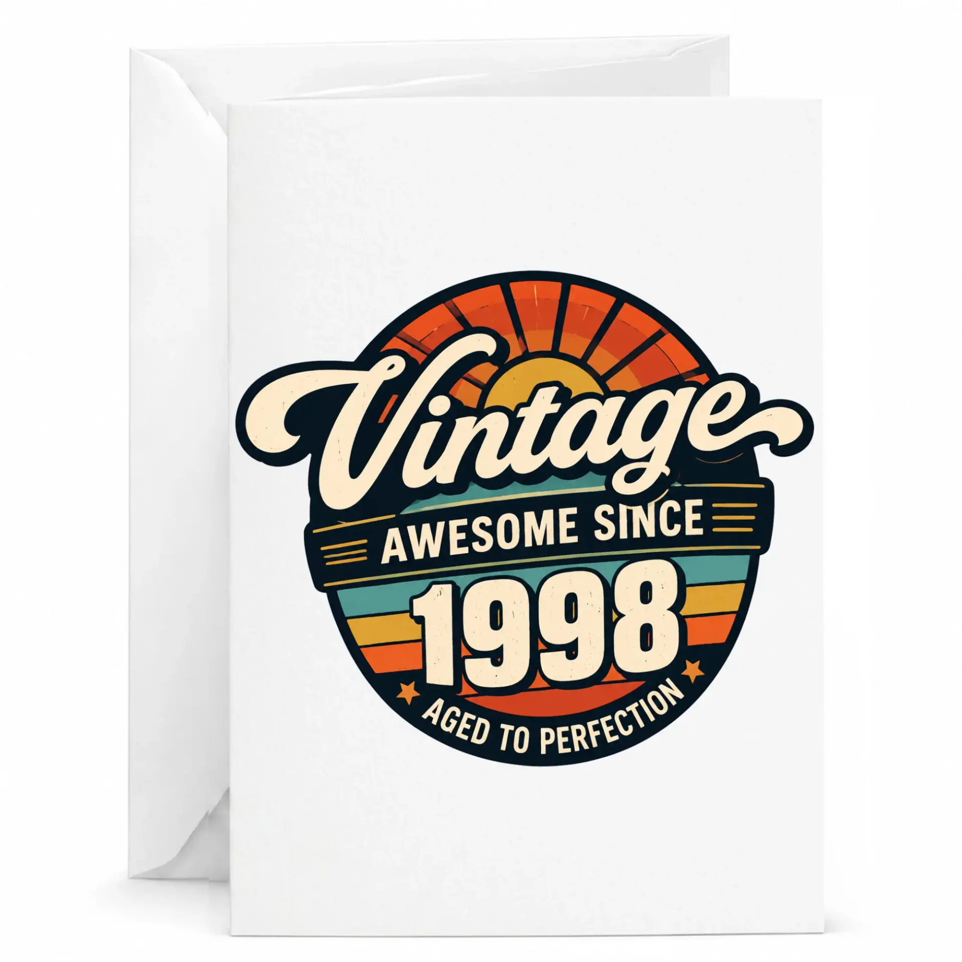 Birthday Card Vintage Awesome Since 1998 Aged to Perfection Greeting Card for Special Milestone Celebration